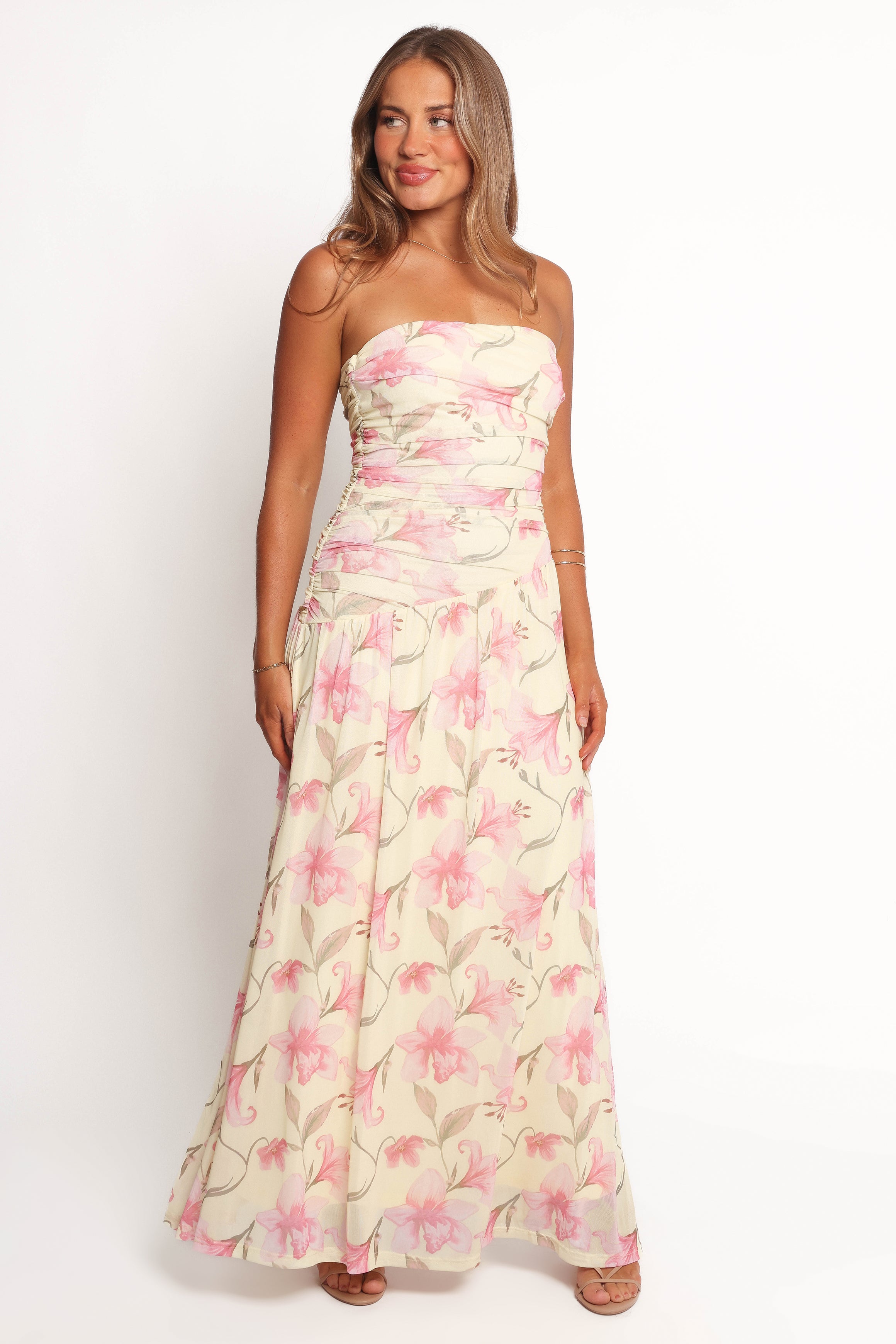 Calypso Maxi Dress - Yellow Floral Print Summer Beach Dress for Women | Perfect for Vacations, Pool Parties & Boho Outfits