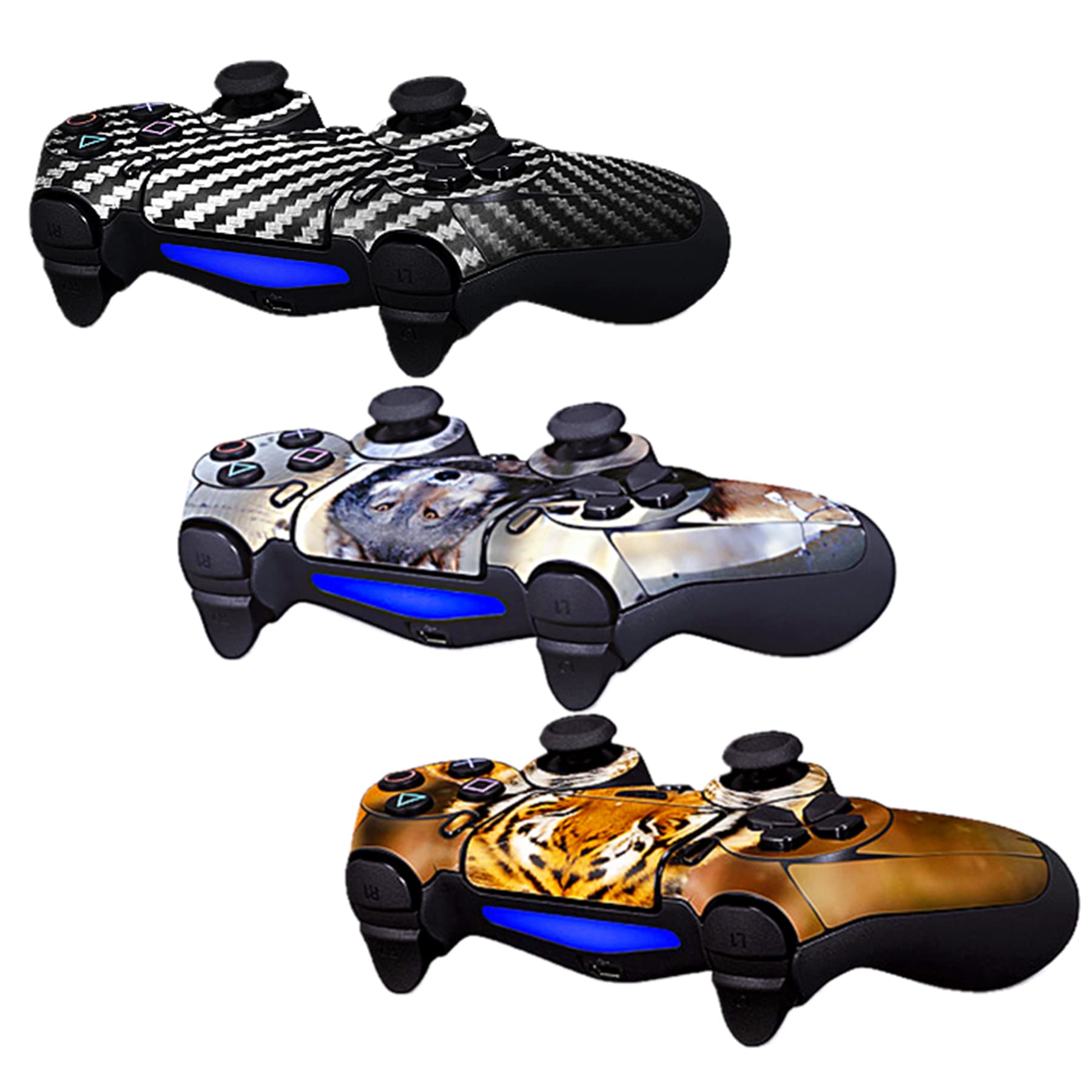 3-Piece Full Body Vinyl Decal Skin Cover for PS4 Controller - Protective Sticker for PlayStation 4 (PS4 Controller #12) - Perfect for Gaming, Customization & Controller Protection