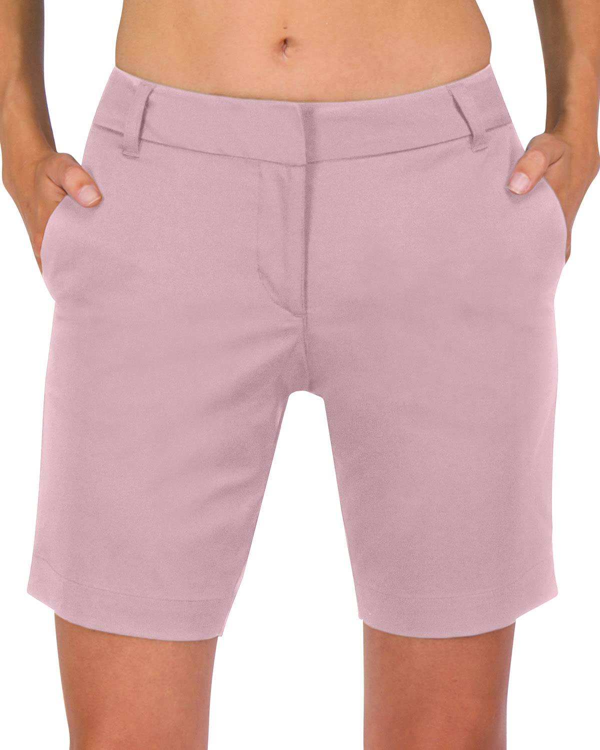 Three Sixty Six Women's Bermuda Golf Shorts - 8.5 Inch Inseam Quick-Dry Athletic Shorts with Pockets, Breathable & Comfortable for Golf, Tennis & Outdoor Activities
