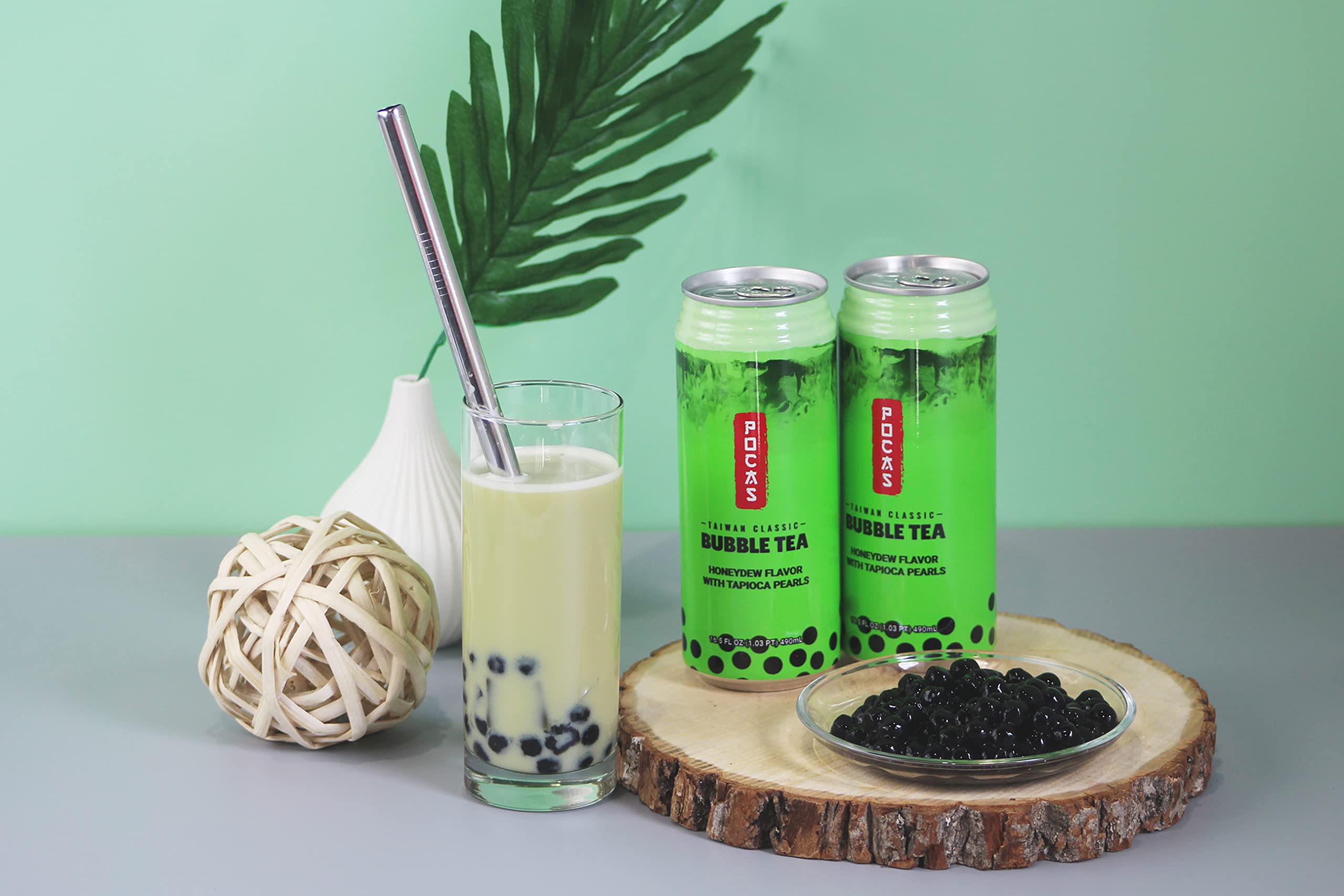 Premium Honeydew Bubble Tea Kit with Tapioca Pearls - 8 Pack (16.5 oz) | Authentic Asian Milk Tea Drink | Refreshing Boba Tea for Summer Parties, Office Snacks & Home Relaxation