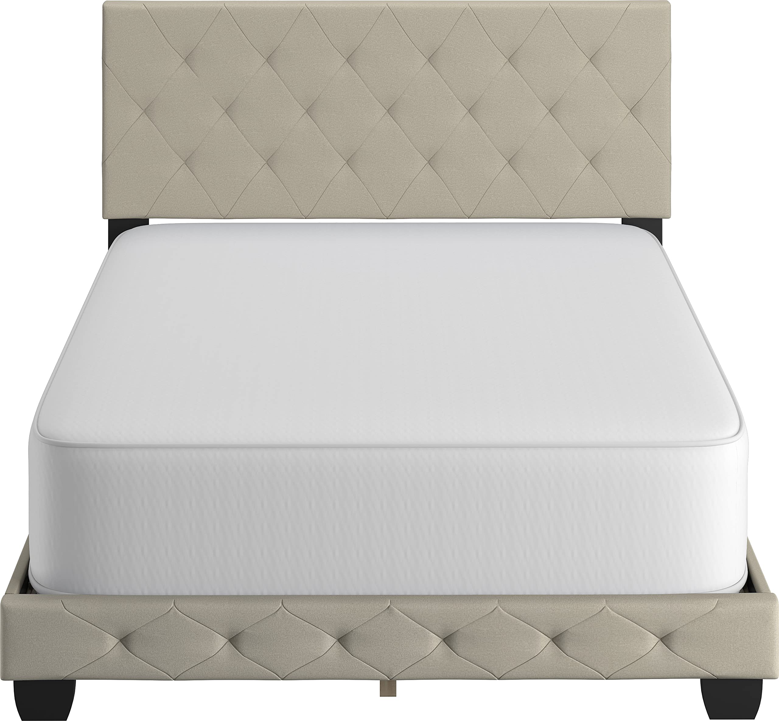 Boyd Sleep Chloe Queen Size Platform Bed Frame - Off White Linen Upholstered, Adjustable Headboard, No Box Spring Needed | Easy Assembly, Quiet & Sturdy Mattress Support | Perfect for Master Bedrooms, Guest Rooms & Modern Apartments
