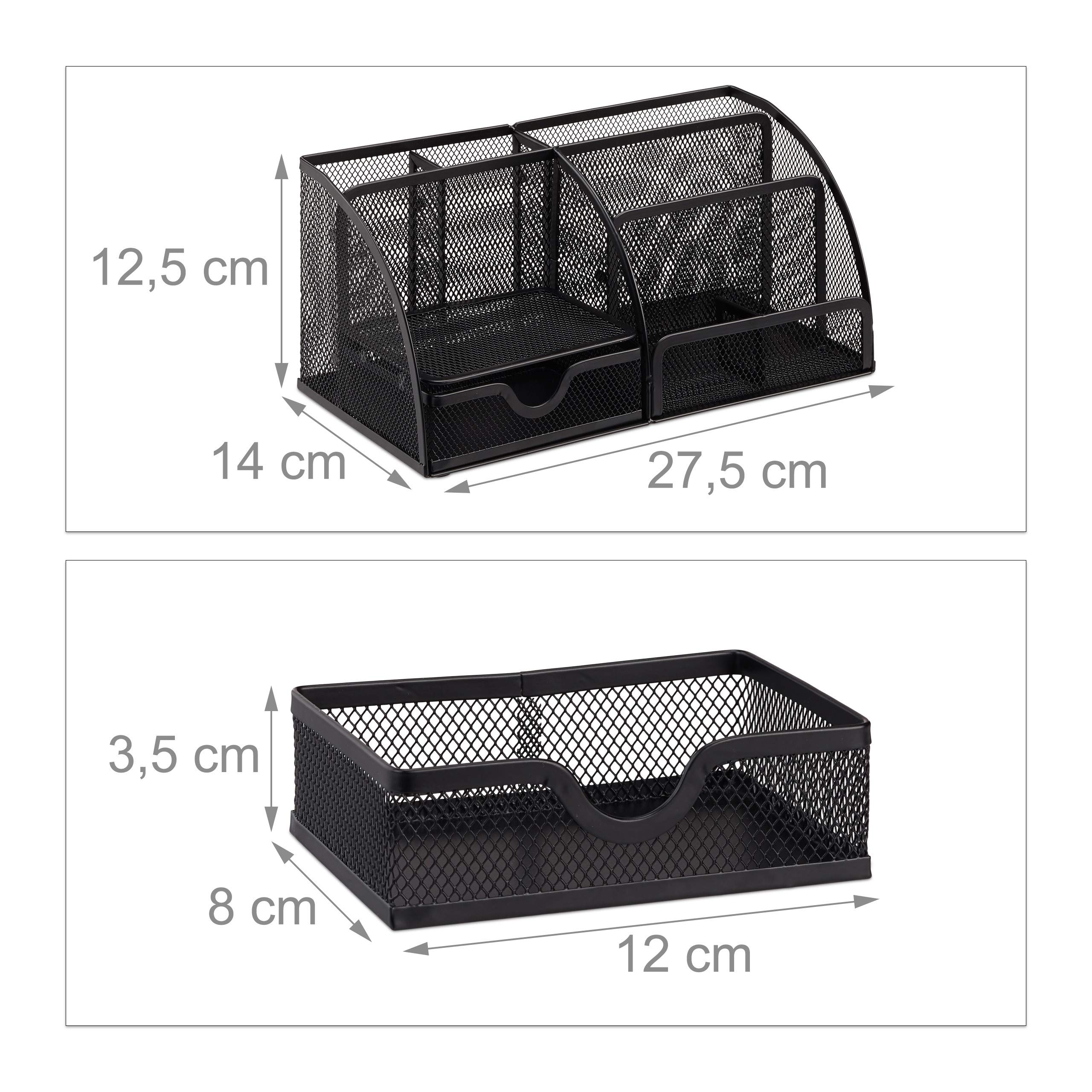 Premium Metal Desk Organizer - Black, 18 x 25.5 x 10.5 cm - Perfect for Office, Home & School Organization - Keep Your Workspace Tidy & Efficient