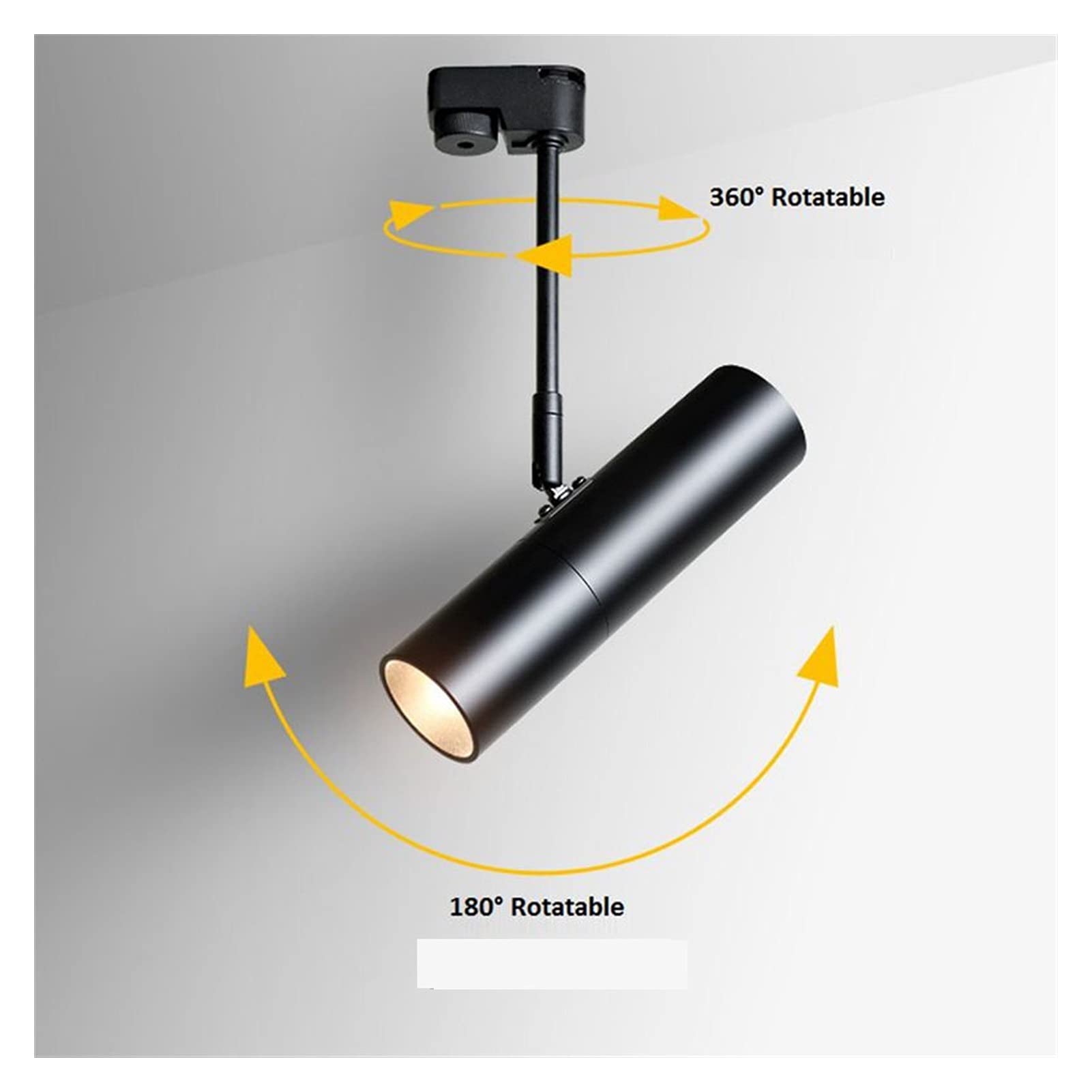 Modern Nordic LED Track Spotlight - Adjustable Black Rail Light for Home, Gallery & Retail Display - Natural White Light for Wall Accent & Exhibition Lighting