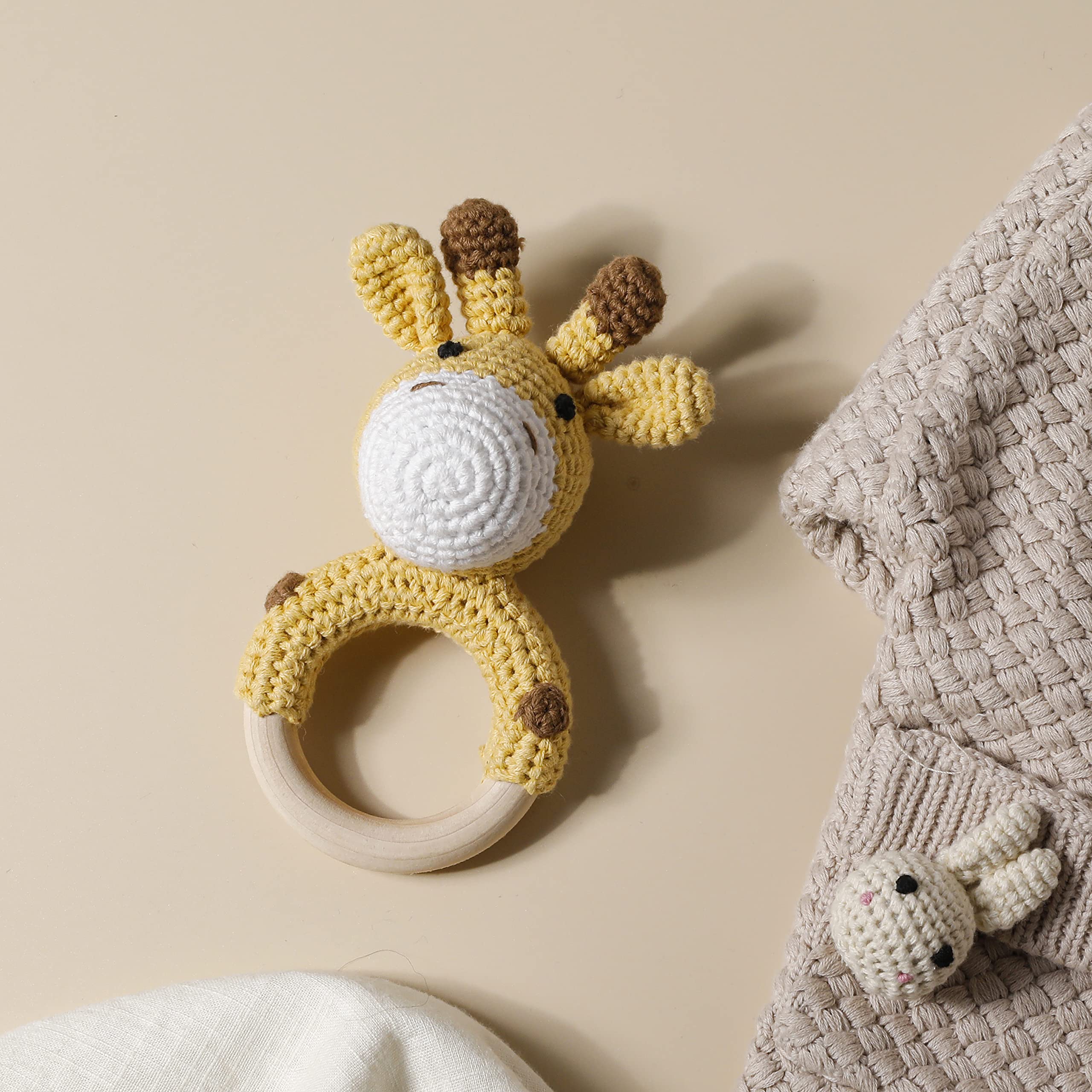 Wooden Baby Rattle Toy - Natural Giraffe Shaker for Newborns | Perfect Easter Gift for Boys & Girls
