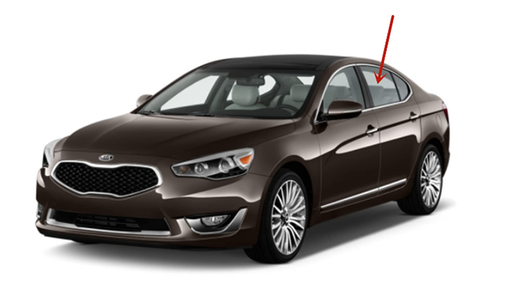Replacement Left Side Rear Door Window Glass for 2014-2016 Kia Cadenza - OEM Fit & Perfect Seal - Ideal for Auto Glass Repair & Vehicle Maintenance
