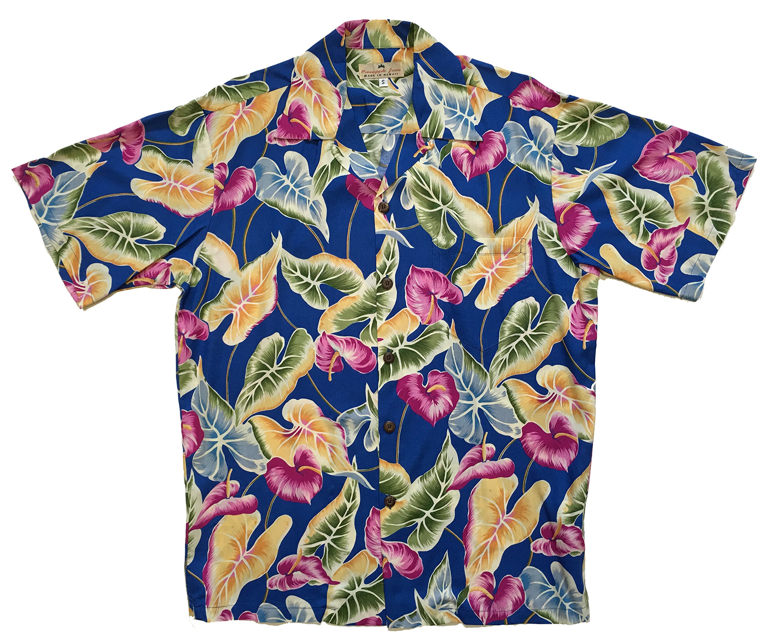 Pineapple Juice Print Men's Hawaiian Shirt - Tropical Floral Short Sleeve Button Up for Beach Vacation & Summer Party