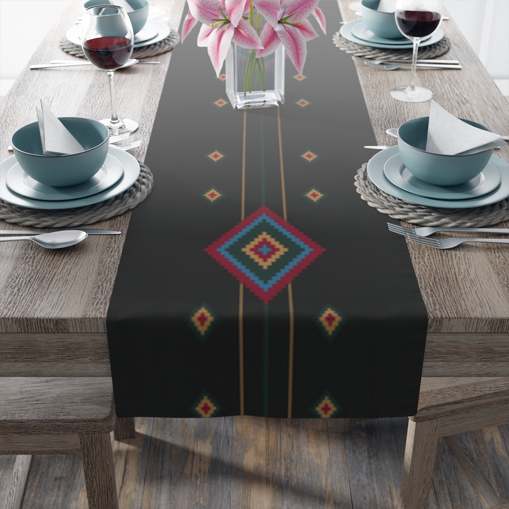 Black Diamond Southwestern Table Runner - Elegant Kitchen & Dining Table Linens Cloth for Home Decor, Party & Holiday Dinner Settings