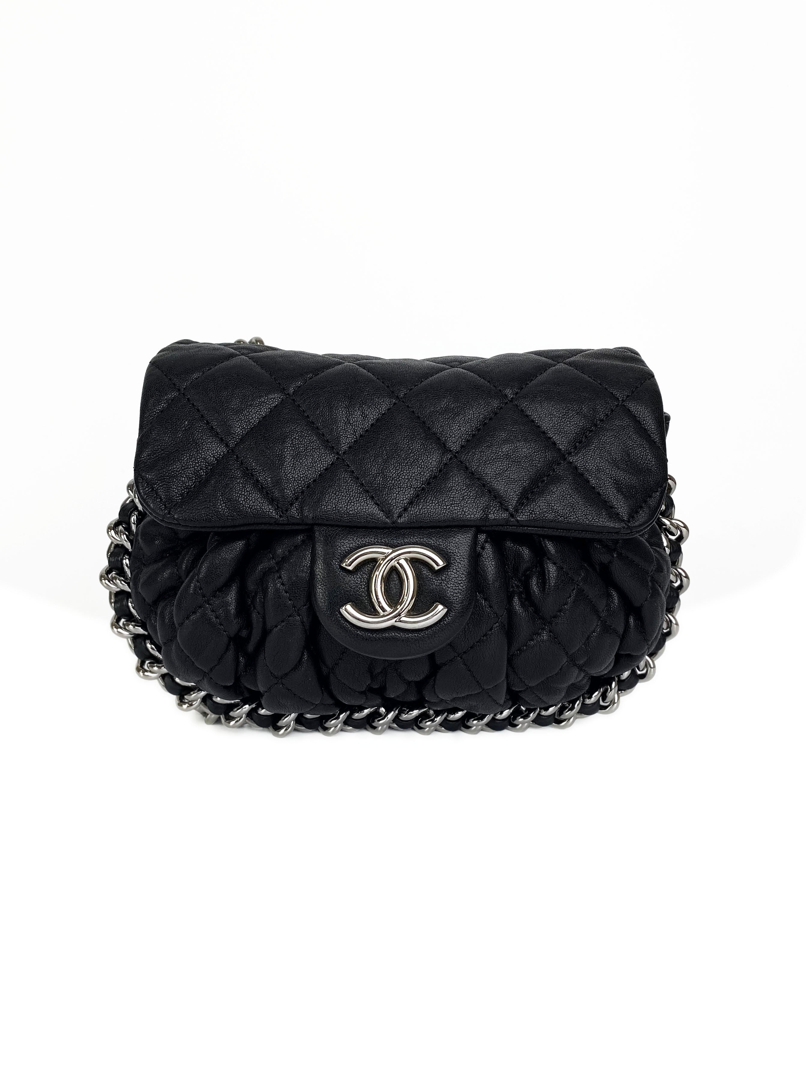 Vintage Chanel Black Quilted Leather Chain Around Shoulder Bag - Classic Luxury Handbag for Women, Perfect for Evening Parties & Date Nights
