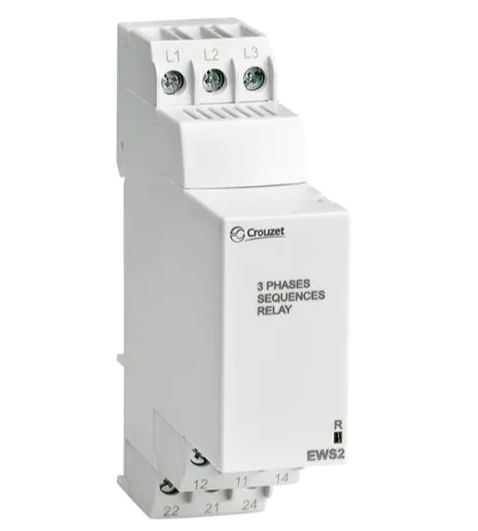 3 Phase Voltage Monitoring Relay - 17.5mm DPDT Contacts, 230-460V AC (EWS2) for Sequence & Failure Protection | Industrial Power Supply & Motor Control Applications