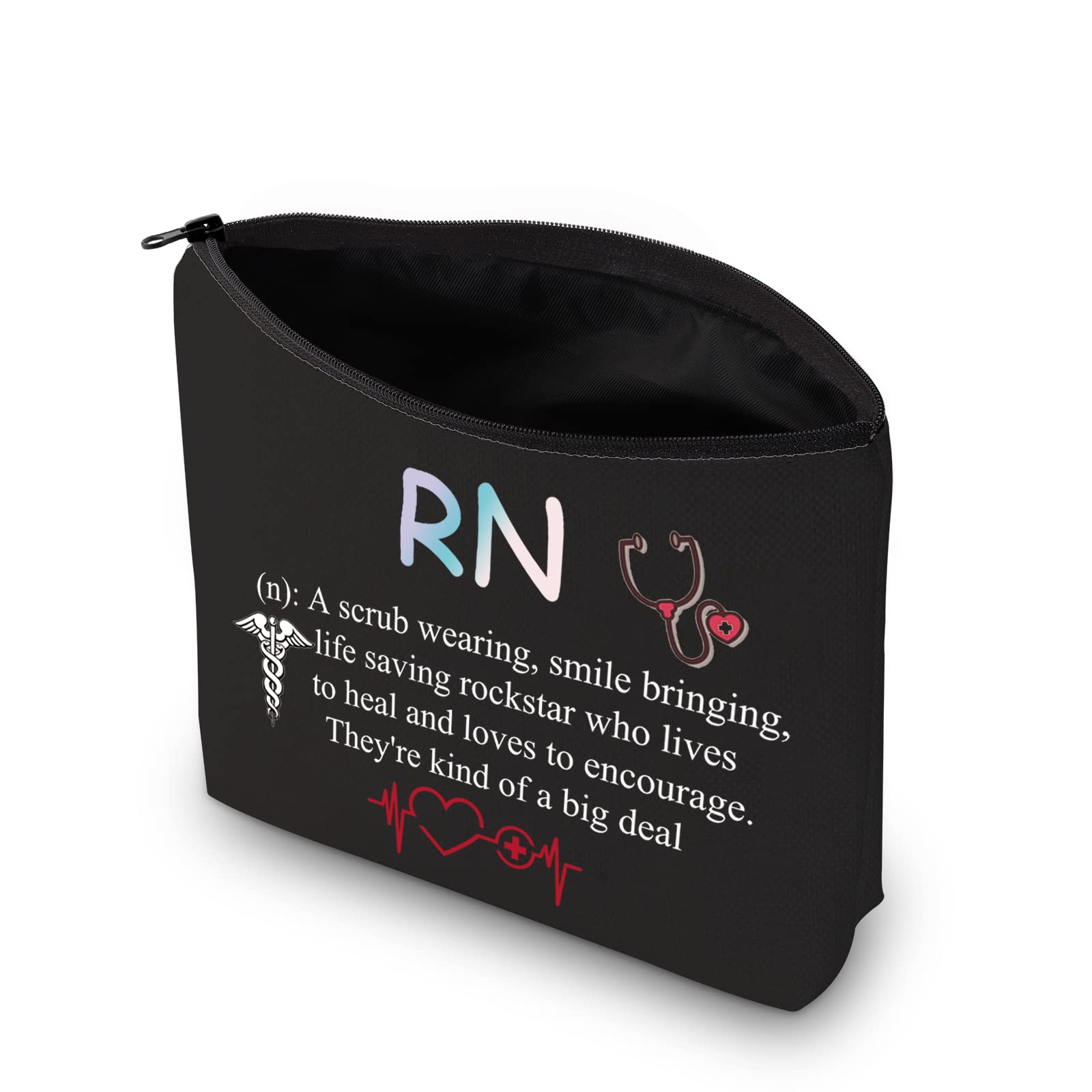 RN Nurse Gifts Makeup Bag - Premium Cosmetic Travel Pouch for Registered Nurses | Perfect Graduation, Thank You & Appreciation Gift | Ideal for Work, Travel & Daily Use