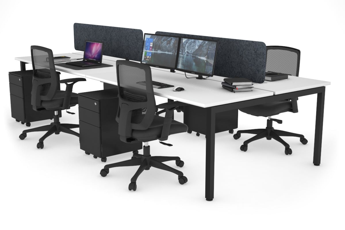 Quadro Square Legs 4-Person Office Workstation Desk - 1800mm x 700mm (71