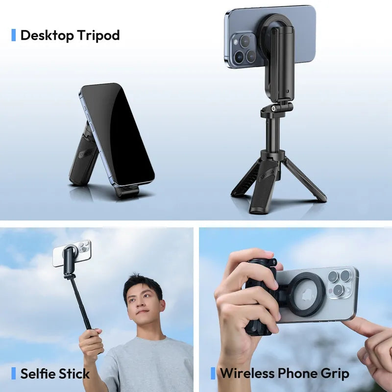 Ulanzi JJ03 3-in-1 Magnetic Phone Tripod Stand with Wireless Remote - Perfect for Vlogging, Live Streaming & Hands-Free Photography