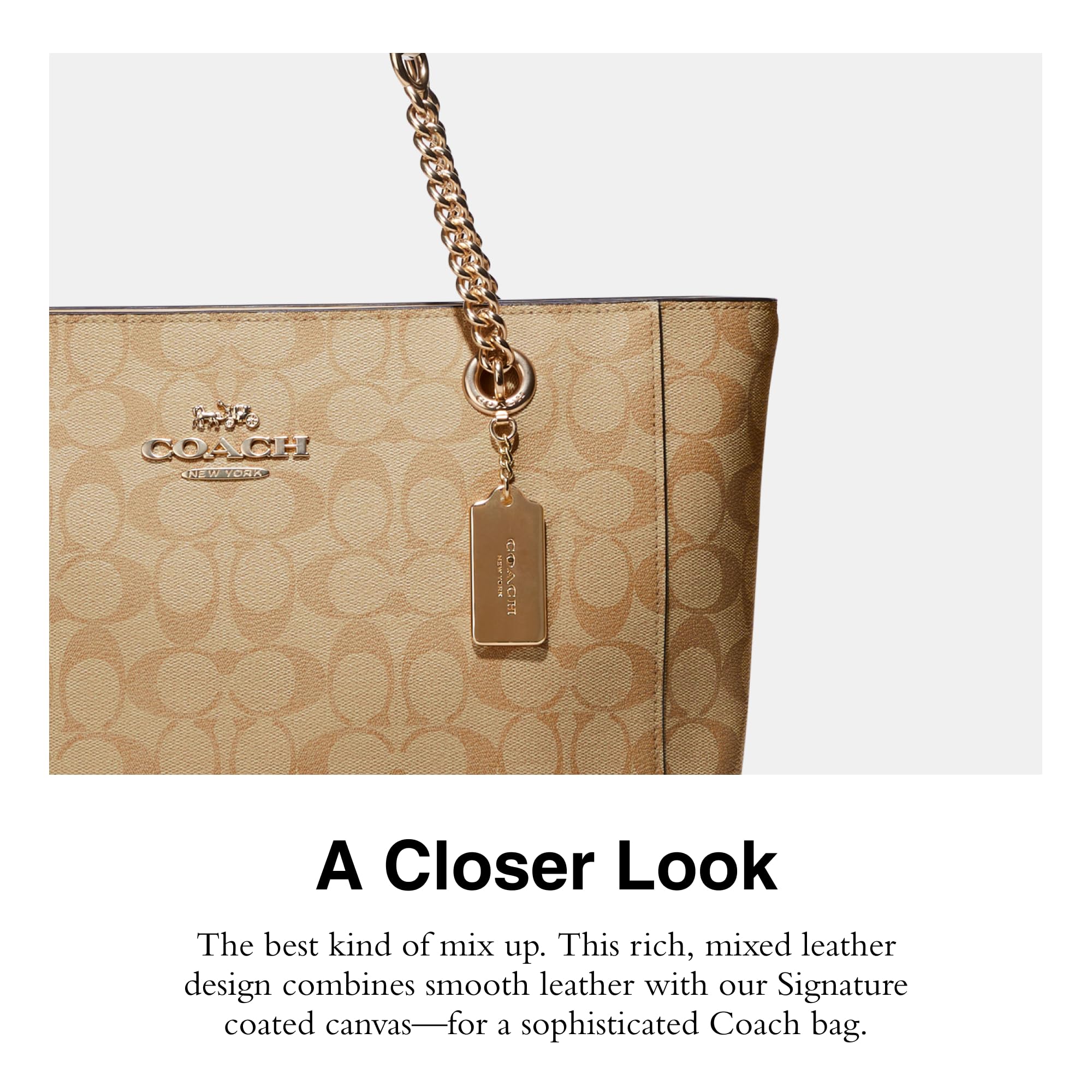 Coach Women's Cammie Chain Tote Bag - Stylish Leather Shoulder Purse for Work, Travel & Everyday Use | Premium Designer Handbag with Adjustable Strap