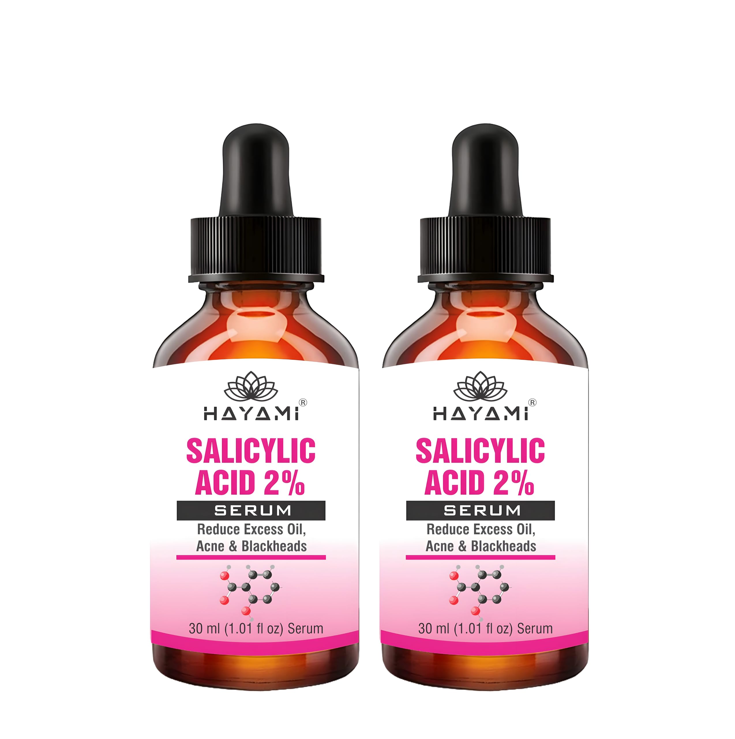 Hayami 2% Salicylic Acid Face Serum - Oil Control & Acne Treatment for Oily & Acne-Prone Skin - Reduces Blackheads, Excess Sebum & Prevents Breakouts - Perfect for Daily Skincare Routine & Blemish-Prone Skin Care