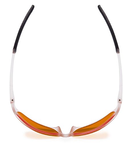Blue Light Blocking Amber Glasses for Sleep & Nighttime Use - Orange Tinted Computer Glasses for Eye Strain Relief (Transparent Frame) - Perfect for Night Reading, Gaming & Screen Time
