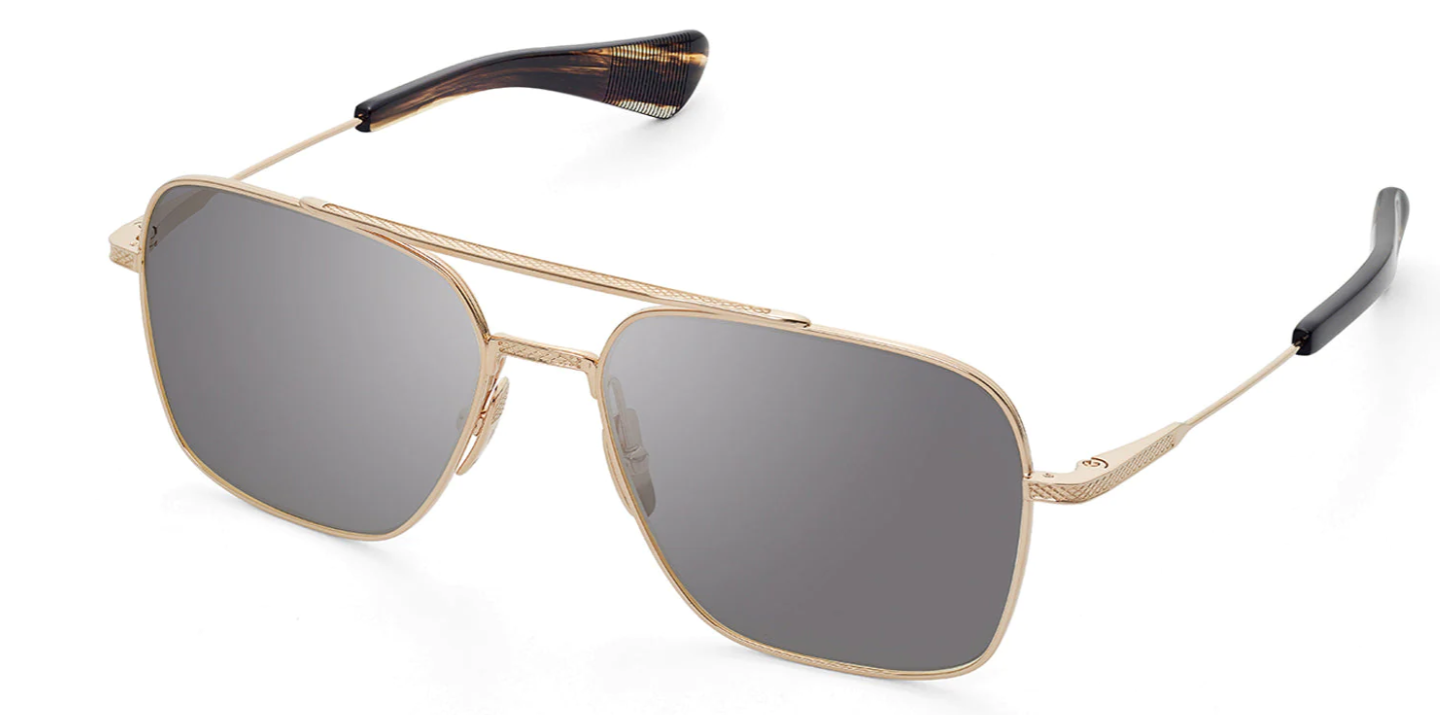 DITA FLIGHT SEVEN DTS111 57 02 Z Gold/Brown Soft Square Men's Sunglasses - Premium Polarized UV Protection for Driving, Travel & Outdoor Activities