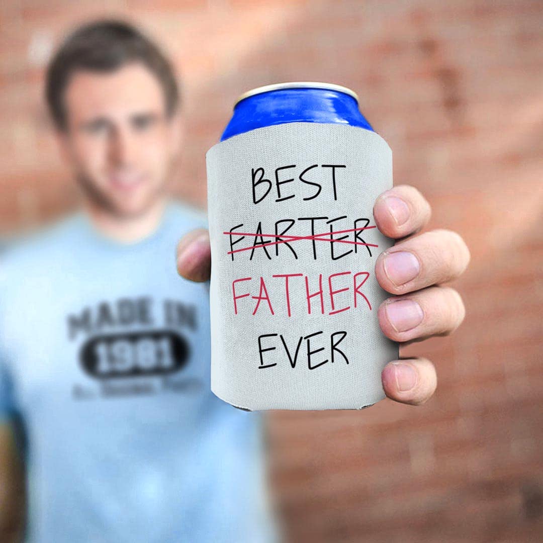 48-Pack Funny Dad Gifts From Daughter - Best Farter Father Ever Drink Can Coolers for Beer & Soda - Perfect for Father's Day, Birthday & BBQ Parties