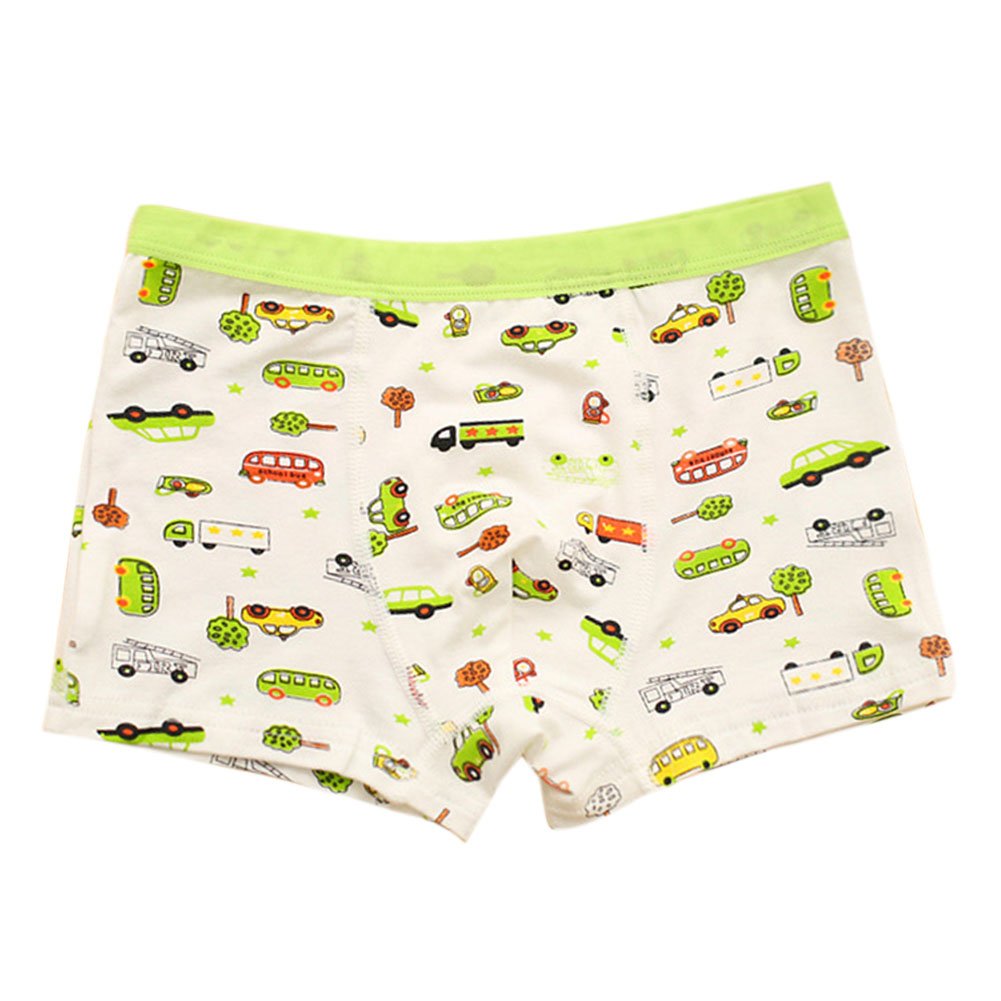5 Pack Boys' Cotton Briefs - Soft & Comfortable Kids Boxer Shorts Underwear with Fun Truck Pattern - Multicolor for Playtime, School & Daily Wear