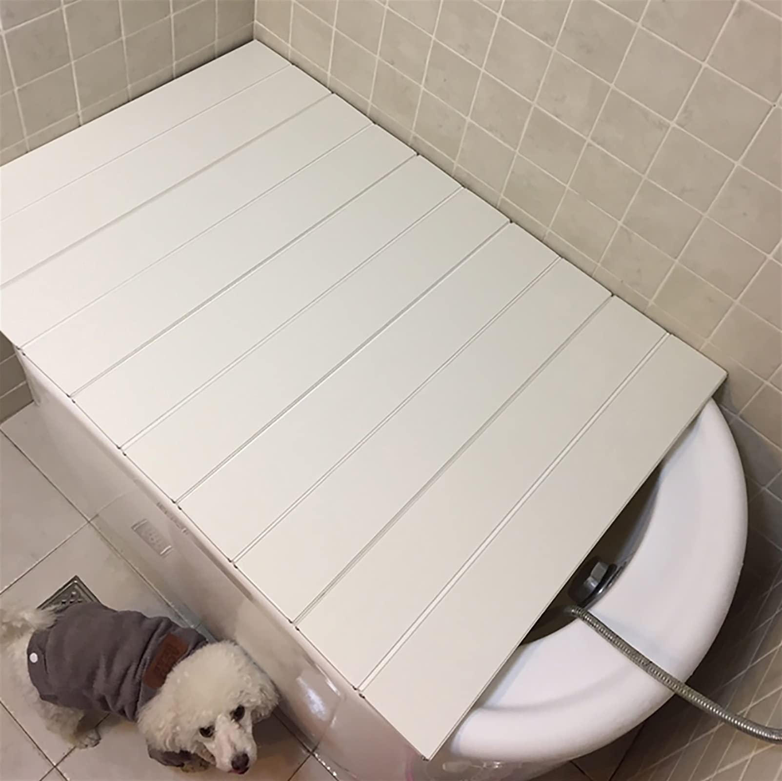 **Bathtub Cover - Anti-Dust Folding PVC Insulation Board for Bathtubs - White 70x75x80x0.7cm (110x80x0.7cm) - Perfect for Bathroom Dust Protection & Energy Saving**