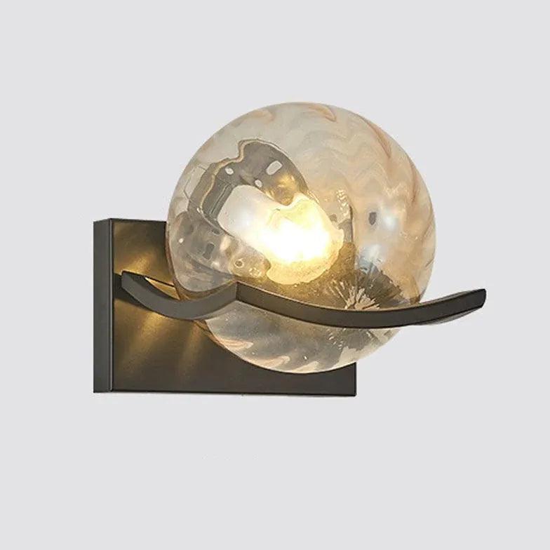 Modern Wave Shaped Glass Ball Wall Lights - Elegant LED Sconce Lighting for Bedroom, Living Room & Hallway Decor