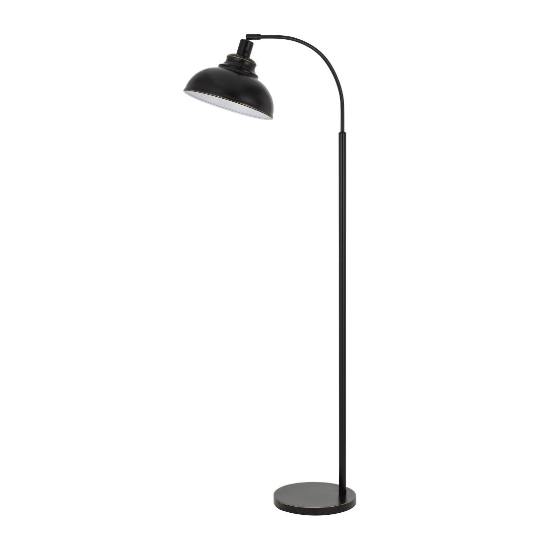 Cal Lighting 60W Dijon Adjustable Metal Floor Lamp with Weighted Base & On/Off Switch - Modern Reading Light for Living Room, Bedroom, or Office