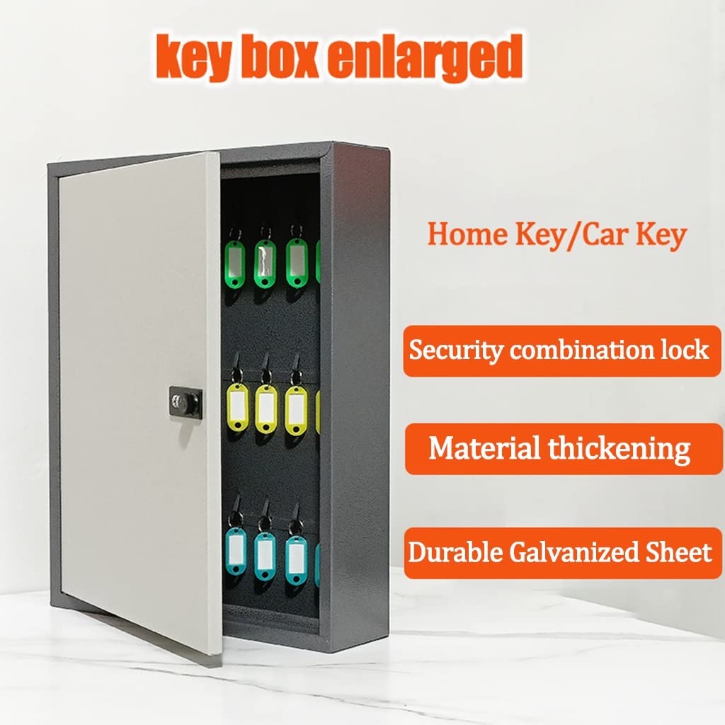 Wall-Mounted Key Lock Box for Home & Real Estate - Secure Password Protected Car Key Storage (46x10x30cm, Black) - Ideal for Airbnb Hosts, Property Managers & Vacation Rentals
