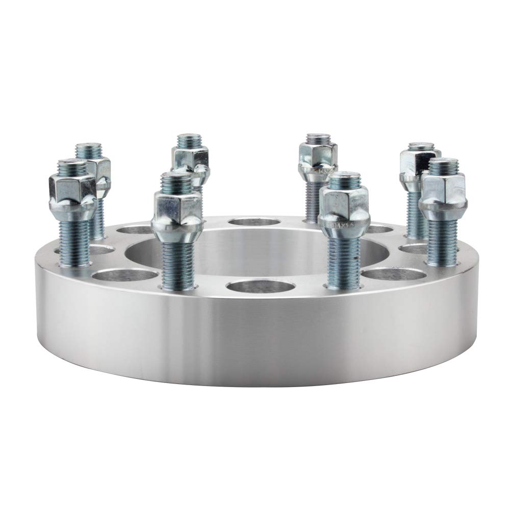 DCVAMOUS 2PC 8x180 to 8x180 Wheel Spacers 1.5 Inch (38mm) with 14x1.5 Studs - Compatible with Chevy Silverado 2500/3500 HD & GMC Sierra 2500/3500 HD (2011-2022) - Heavy Duty Truck Wheel Spacers for Improved Stance & Off-Road Performance