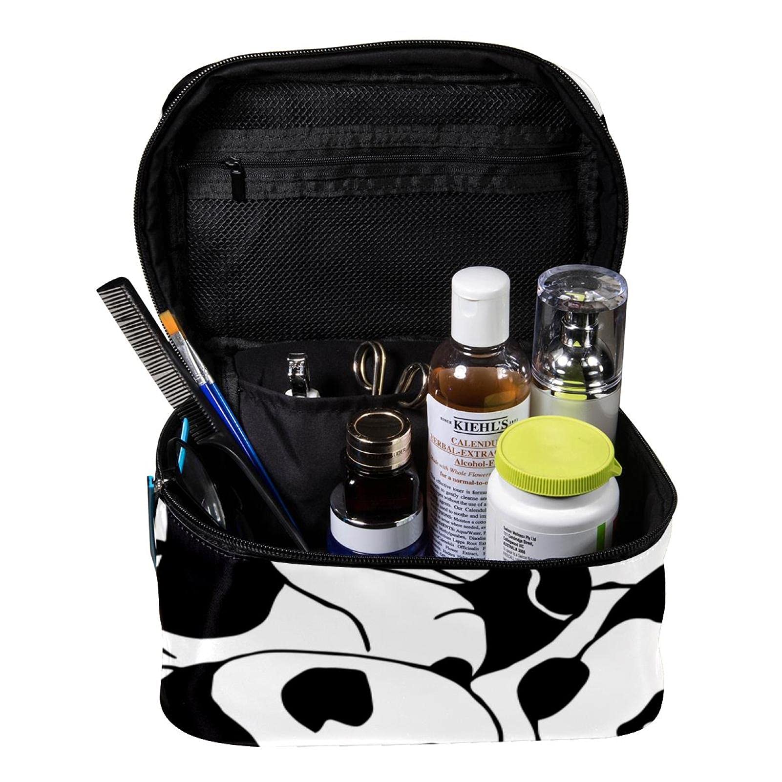 Waterproof Panda Print Travel Makeup Bag - Large Cosmetic Organizer with Zipper for Women & Girls - Perfect for Travel, Gym, and Daily Essentials Storage
