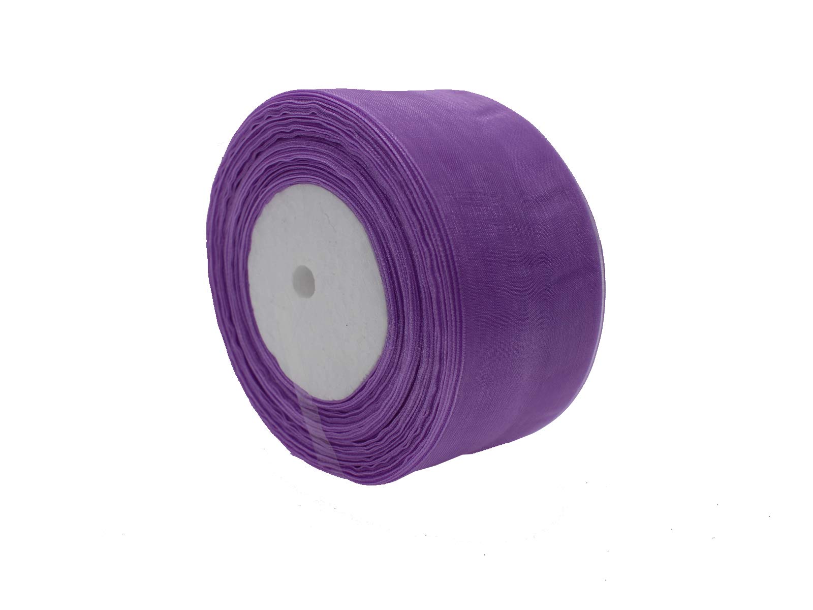 2 Inch Shimmer Sheer Organza Ribbon - 100 Yards (2 Rolls) Violet for Gift Wrapping, Wedding Decorations, DIY Crafts & Party Supplies | Elegant Floral Arrangement & Scrapbooking Ribbon