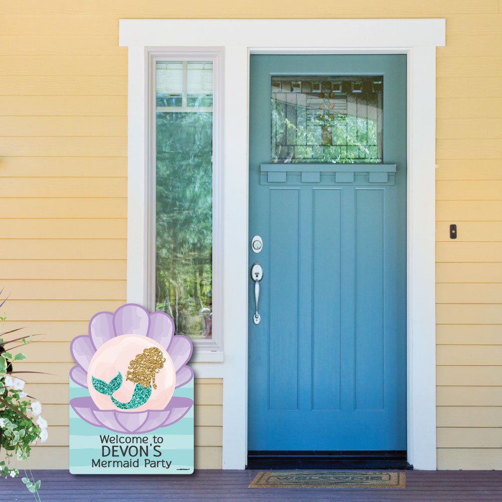 Custom Let's Be Mermaids Personalized Welcome Yard Sign - Baby Shower & Birthday Party Decorations - Outdoor & Indoor Celebration Decor for Girls