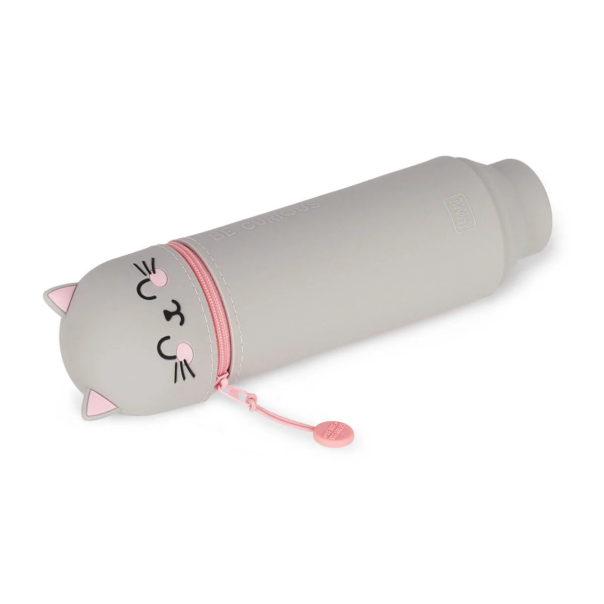 2 in 1 Silicone Pencil Case with Kawaii Cat Design - Cute School & Office Supplies Organizer for Students & Professionals - Perfect for Backpacks, Desks & Travel Accessories