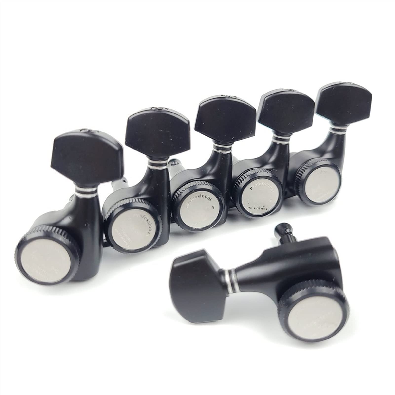 Premium Guitar Locking Tuners Set - 6L Black Machine Heads for Electric Guitar, Smooth String Tuning Pegs | Perfect for Stage Performance & Home Practice