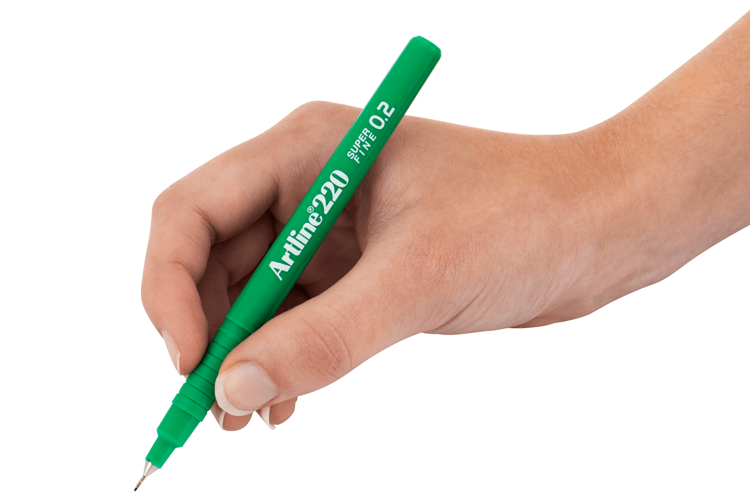 Artline 220 Fineliner Pen Set - 0.2mm Ultra Fine Tip Green Marker Pens (12 Pack) for Sketching, Note Taking & Bullet Journaling