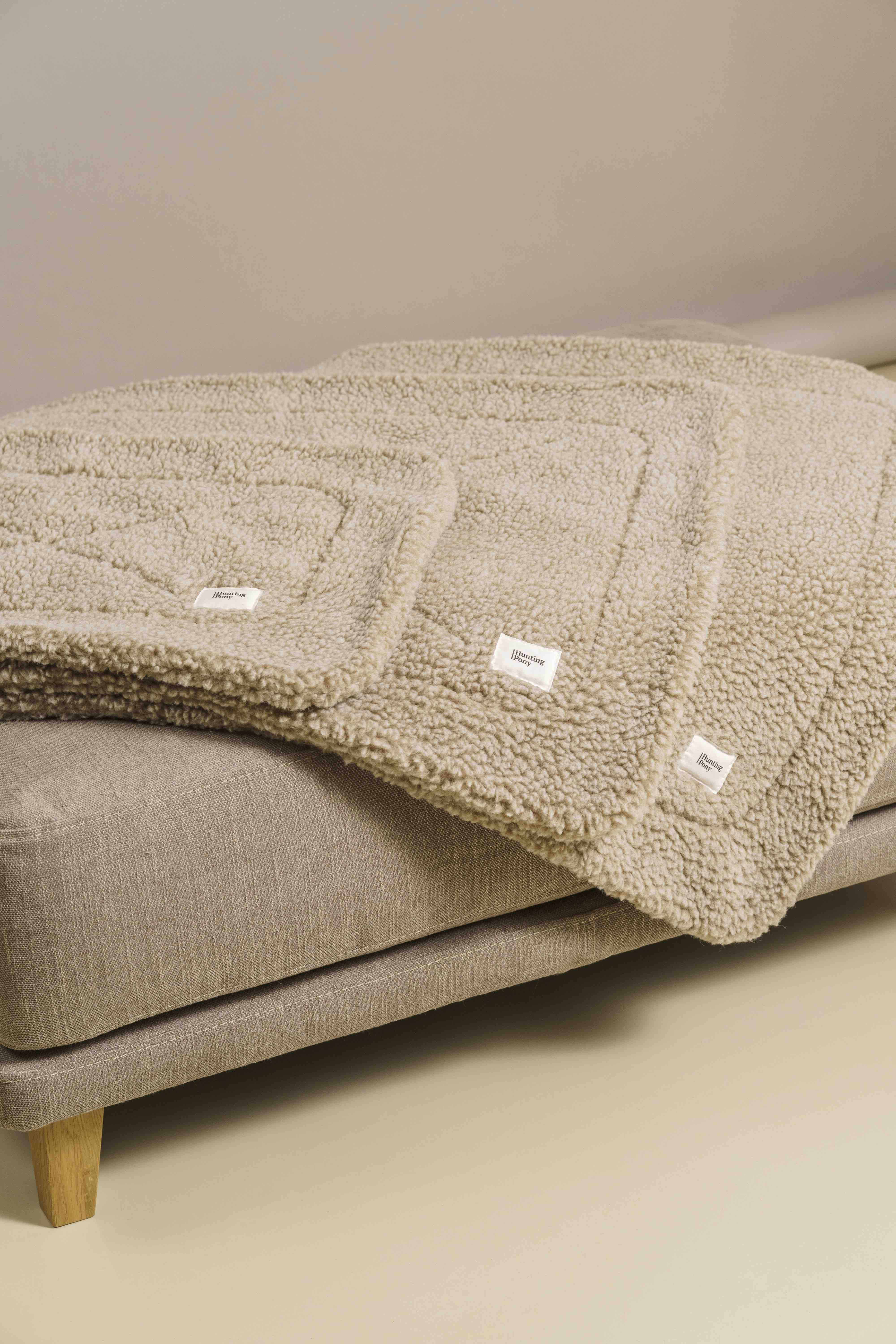 Cozy Dog Blanket for Small & Medium Dogs - Soft & Warm Beige Pet Blanket for Beds, Couches & Travel - Sleepy Pony Design for Comfortable Napping