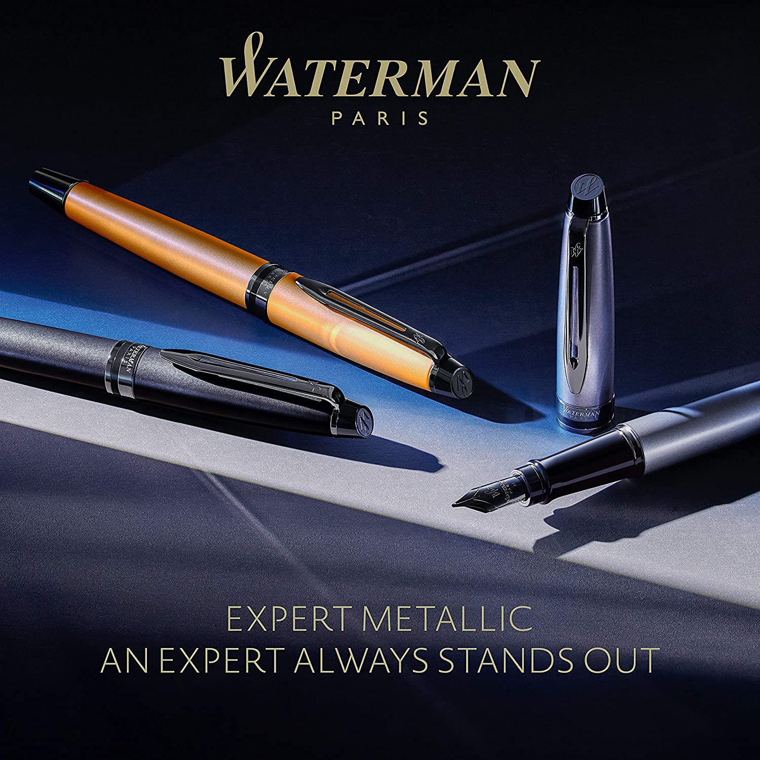 Waterman Expert Ballpoint Pen - Metallic Gold, Fine Point (0.7mm) Oil-Based Ink, Premium Gift Box - Perfect for Business Signatures, Executive Gifts & Luxury Writing