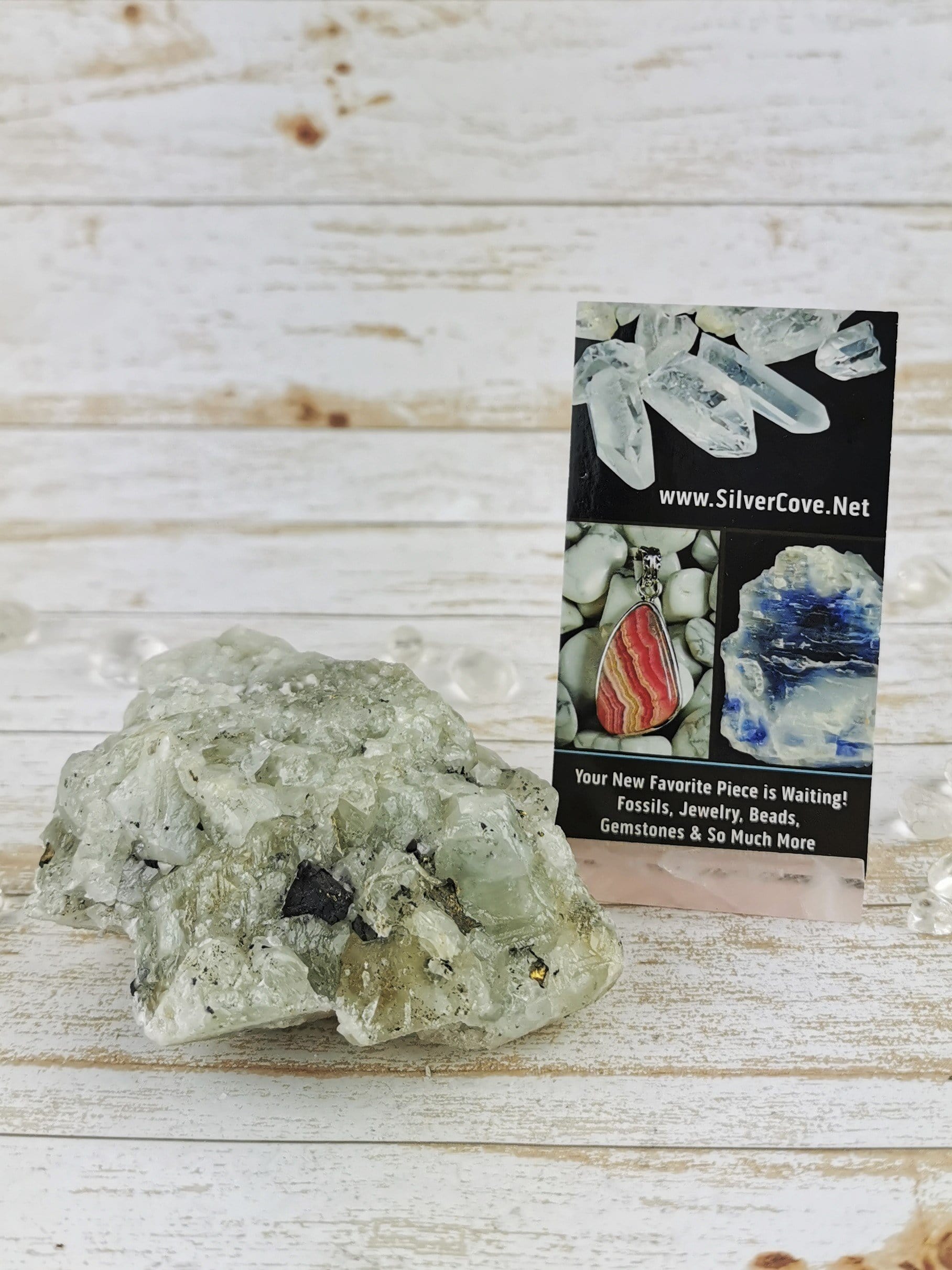 Natural Datolite with Pyrite Crystal Specimen - Rare Mineral Collection for Healing, Meditation & Home Decor
