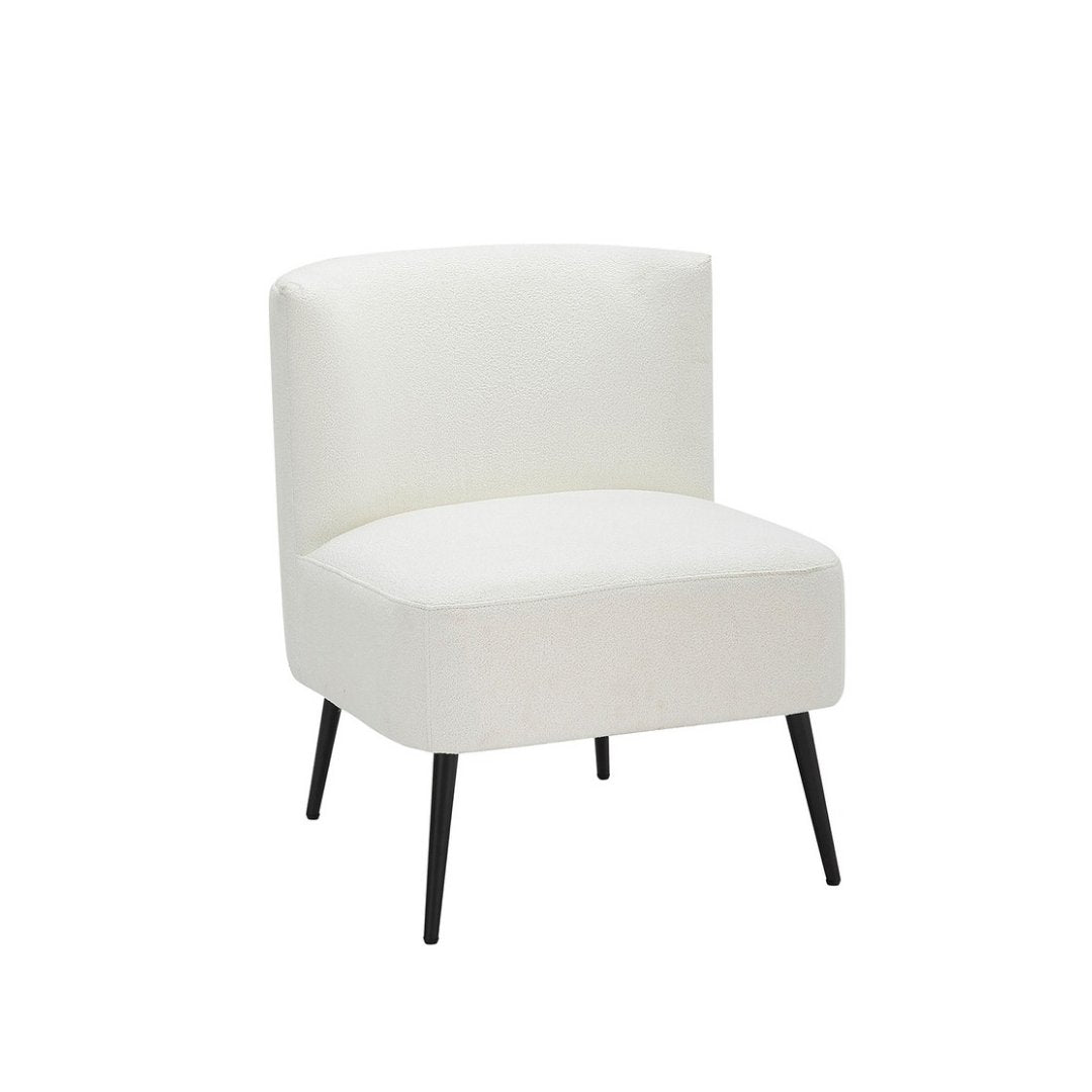 Fran Slipper Chair - Modern Accent Chair for Living Room, Bedroom & Office - Comfortable Upholstered Lounge Chair with Sturdy Wooden Legs - Perfect for Reading, Relaxing & Small Spaces