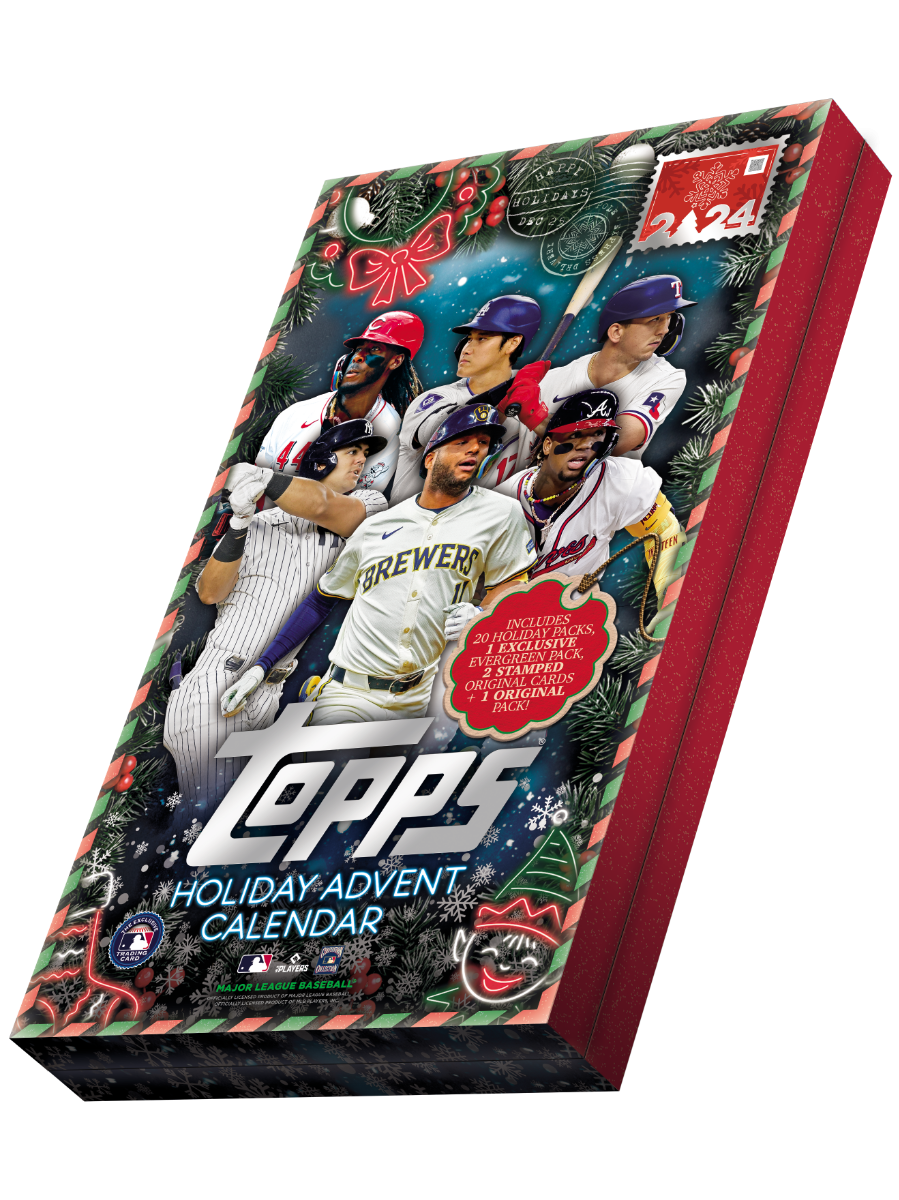 2024 Topps Baseball Holiday Advent Calendar - 24 Days of MLB Collectibles & Trading Cards - Perfect for Christmas Countdown & Baseball Fans Gift