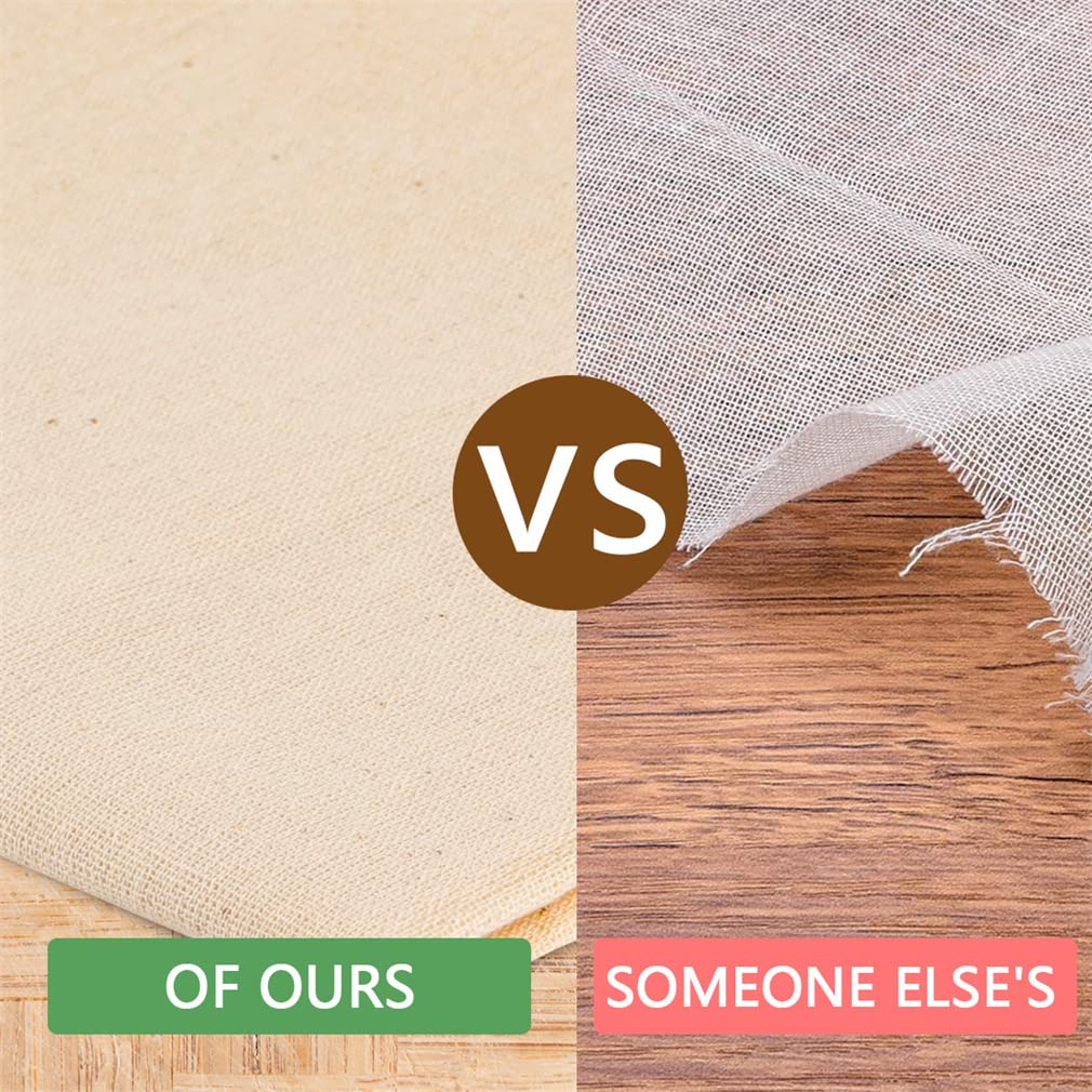Premium Unbleached Cheesecloth 50x50cm (5-Pack) – Ultra Fine Muslin Fabric for Straining, Cooking, Baking, Cheese Making & Juicing – Ideal for Homemade Yogurt, Nut Milk, and Herbal Infusions