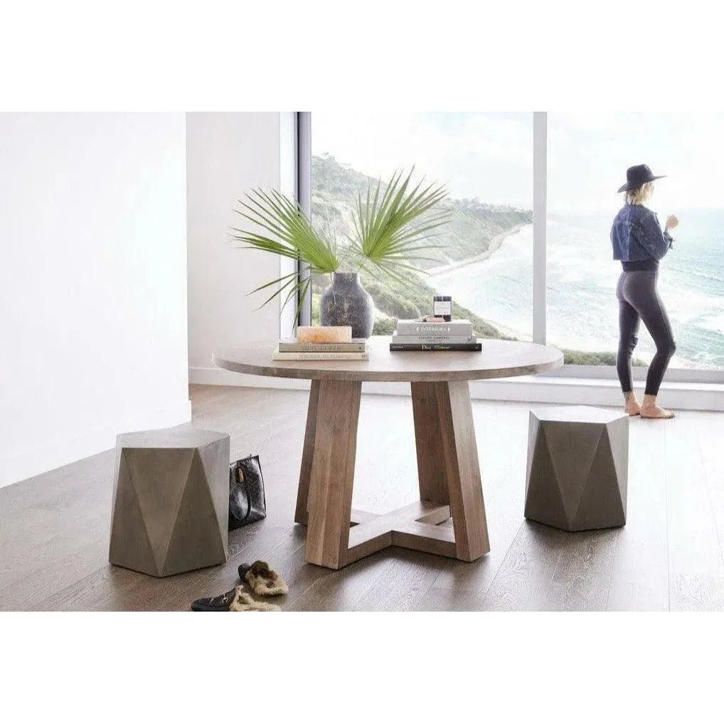 18 Inch Outdoor Stool Grey - Modern Patio Furniture for Garden, Poolside, Deck & Backyard - Waterproof & Weather-Resistant Contemporary Stool