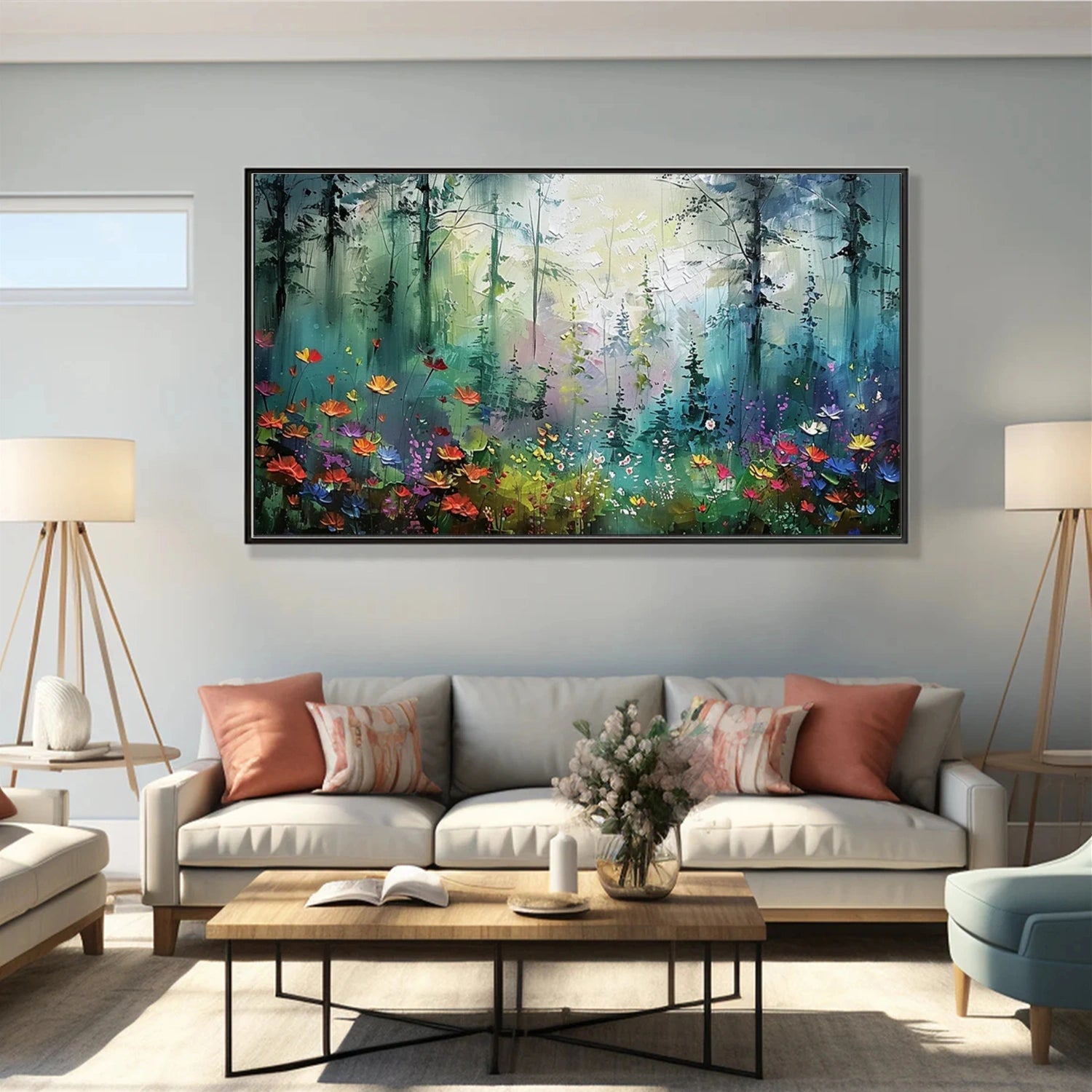 Beautiful Flower and Tree Painting #FT174 - Elegant Wall Art for Home, Office, and Living Room Decor
