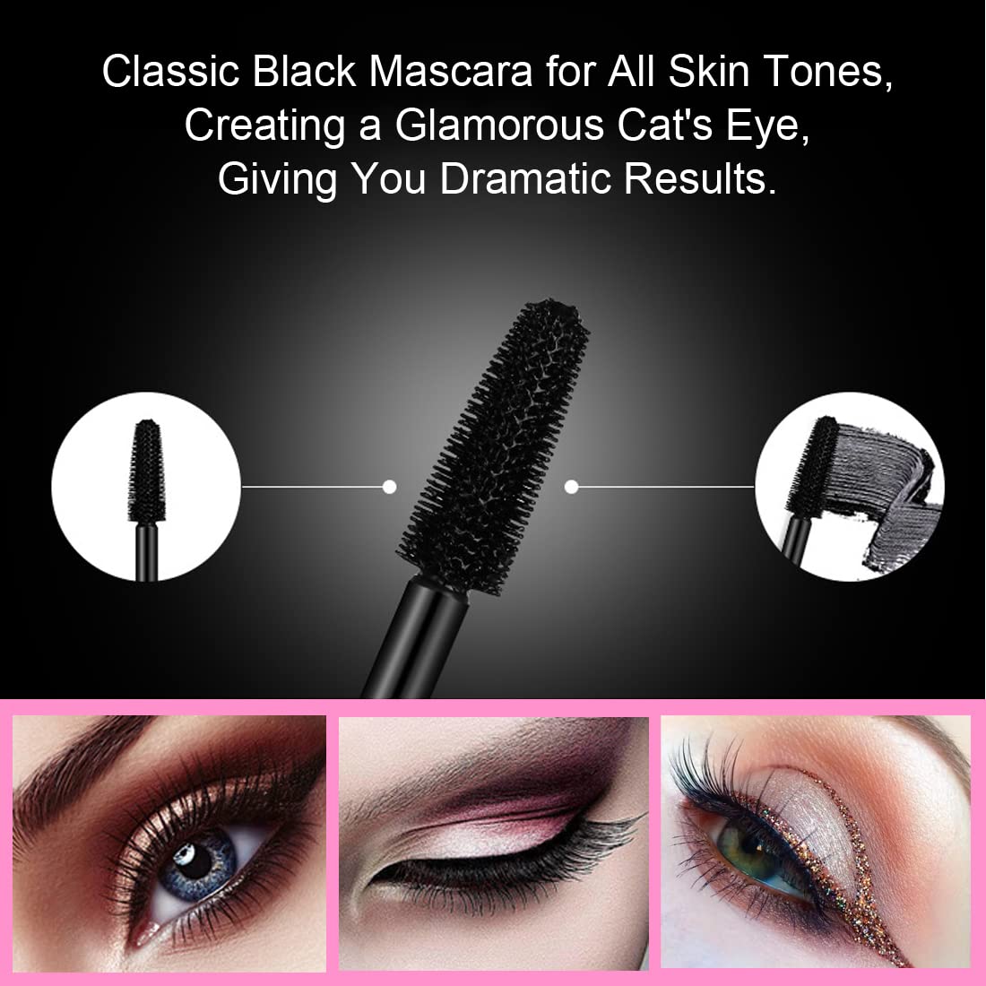 2 Pack 4D Silk Fiber Lash Mascara - Waterproof & Smudge-Proof for Long Lasting, Lengthening & Thickening Eyelashes | Perfect for Daily Wear, Special Occasions & Photo Shoots