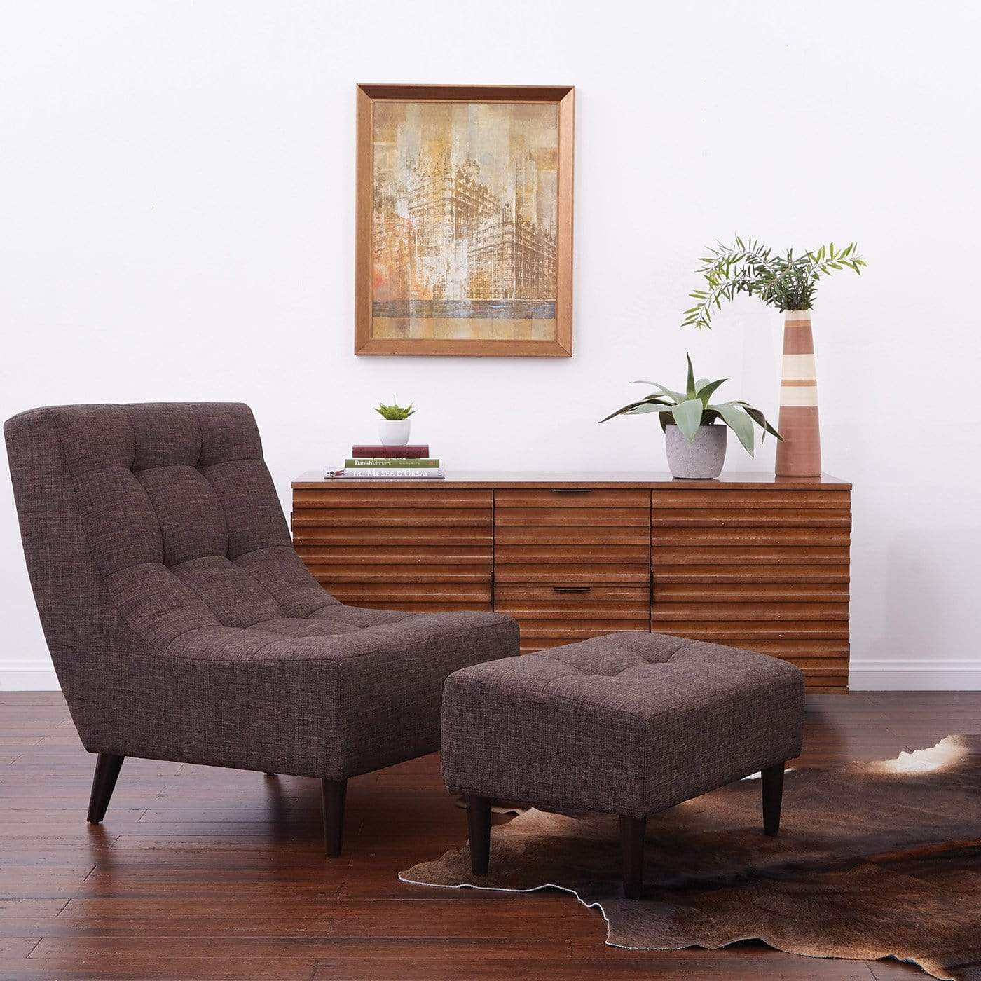 OSP Accents Hudson Chair Milford [HDS51] - Modern Upholstered Dining Chair with Wooden Legs - Perfect for Home, Office, and Restaurant Use