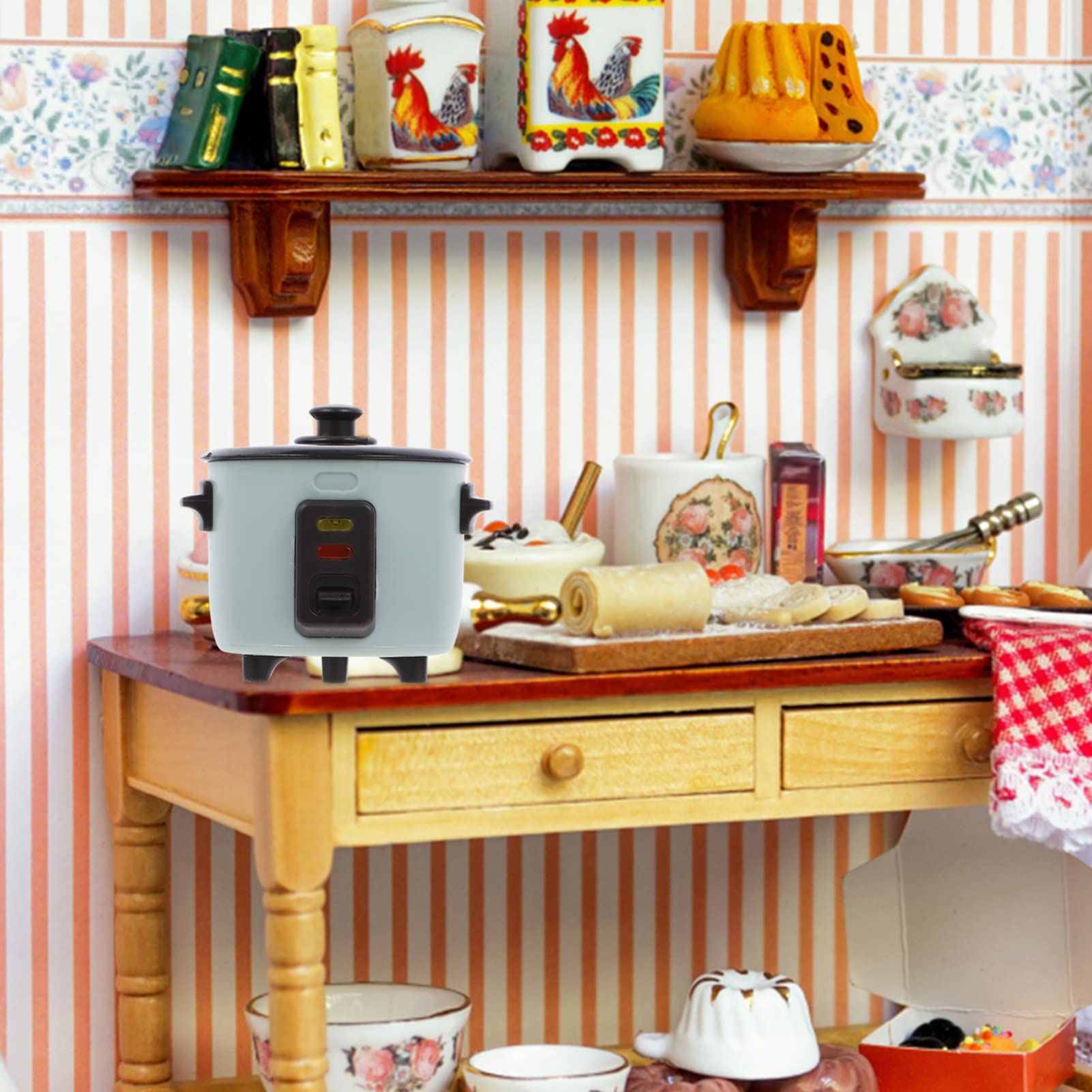 1:12 Scale Miniature Rice Cooker - Zerodeko Dollhouse Kitchen Accessories for Mini House & DIY Scenes | Perfect for Miniature Kitchen Decor, Doll Display, and Model House Decoration