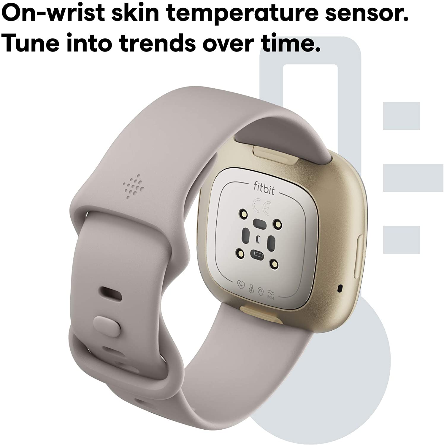 Fitbit Sense Advanced Health & Fitness Smartwatch with ECG, Stress Sensor, 24/7 Heart Rate & SpO2 Monitoring - Renewed Like New (White/Gold) | Perfect for Workouts, Sleep Tracking & Daily Activity Monitoring