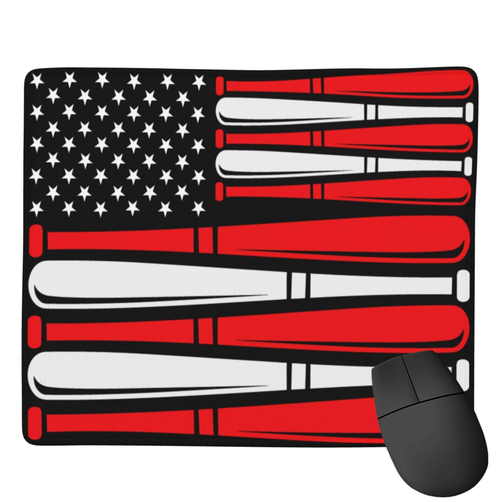 SIYTUAU USA Flag Baseball Design Mouse Pad - Waterproof, Non-Slip Rubber Base for Office & Gaming (7x9 Inches) - Perfect for Laptop, PC, and Workstation Use
