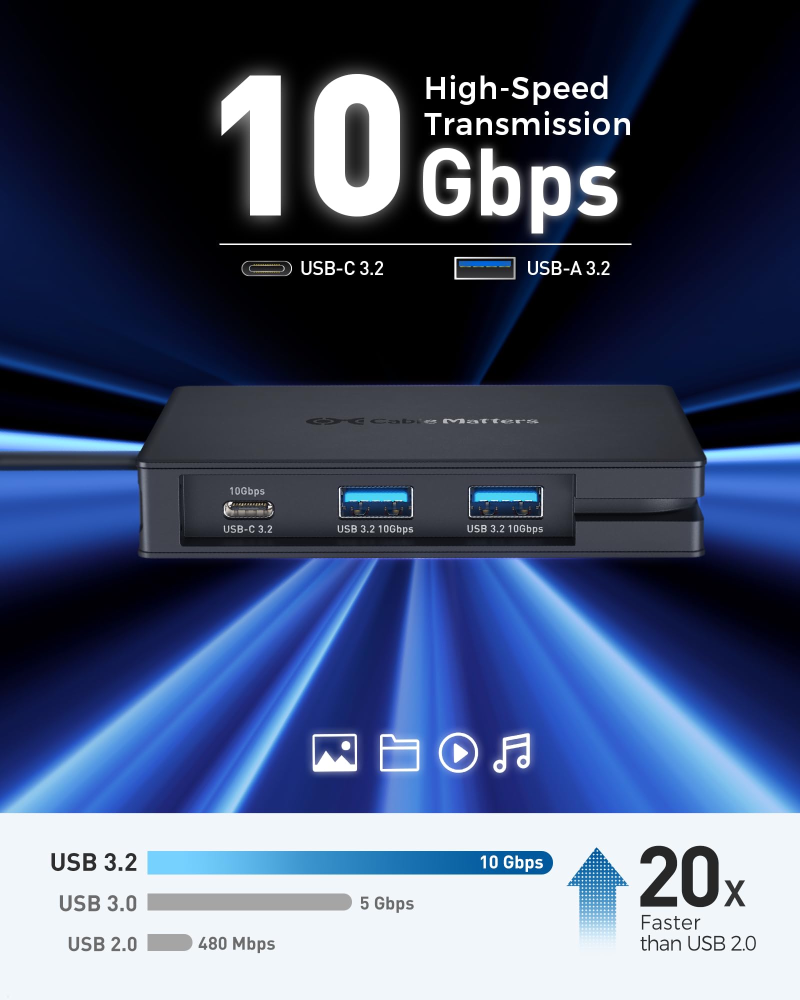 Cable Matters 8-in-1 USB4 Hub with 40Gbps Speed | Dual 4K@60Hz & Single 8K@60Hz DisplayPort | 100W PD Charging | Gigabit Ethernet | Thunderbolt 4 Compatible for XPS, Surface Pro, iPad Pro | Perfect for Home Office & Gaming Setup
