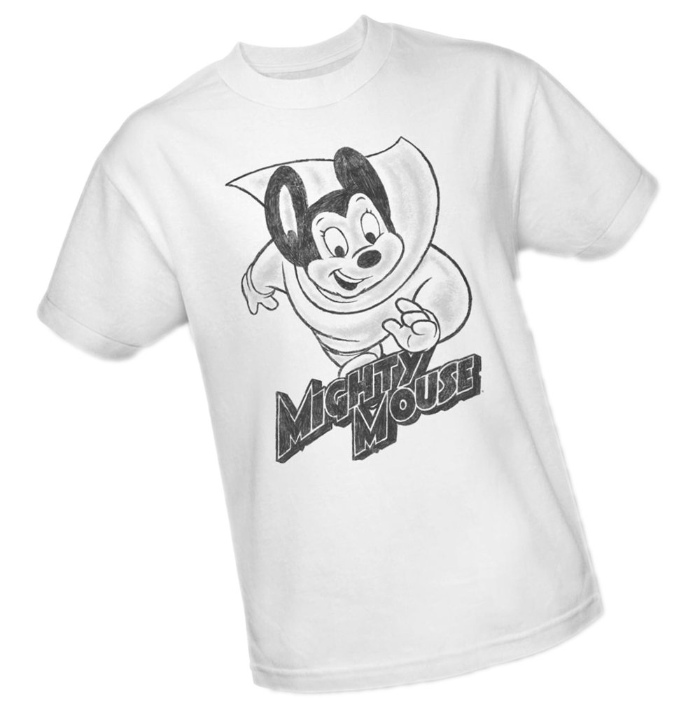 Mighty Mouse Adult Graphic T-Shirt - Cool Cartoon Sketch Design for Men & Women - Perfect for Casual Wear, Gifts & Comic Fans