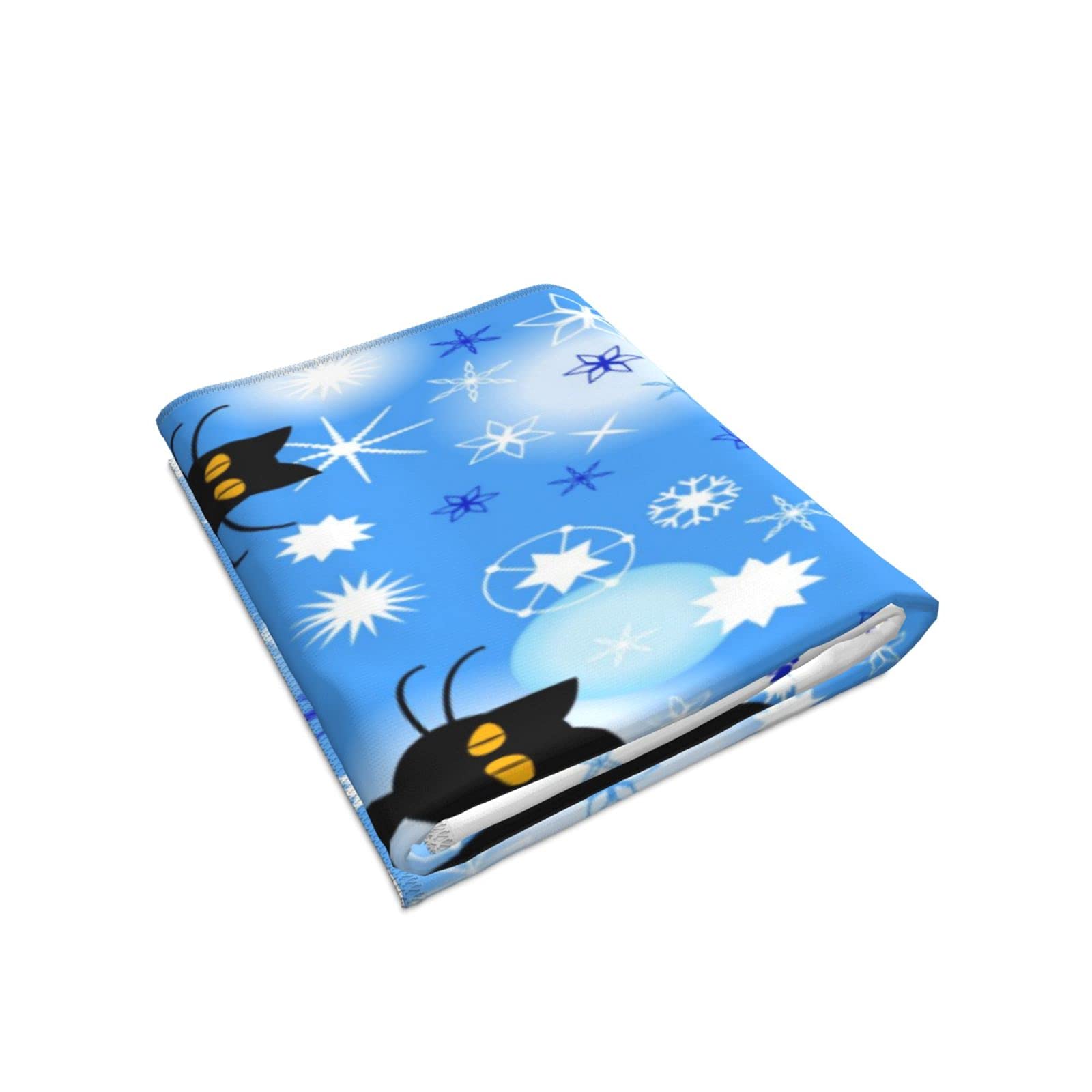 Perinsto Cute Cats Hand Towel Set - Winter Snowflakes Decorative Fingertip Towels for Bathroom, Kitchen, Gym & Spa - Soft Absorbent 27.5