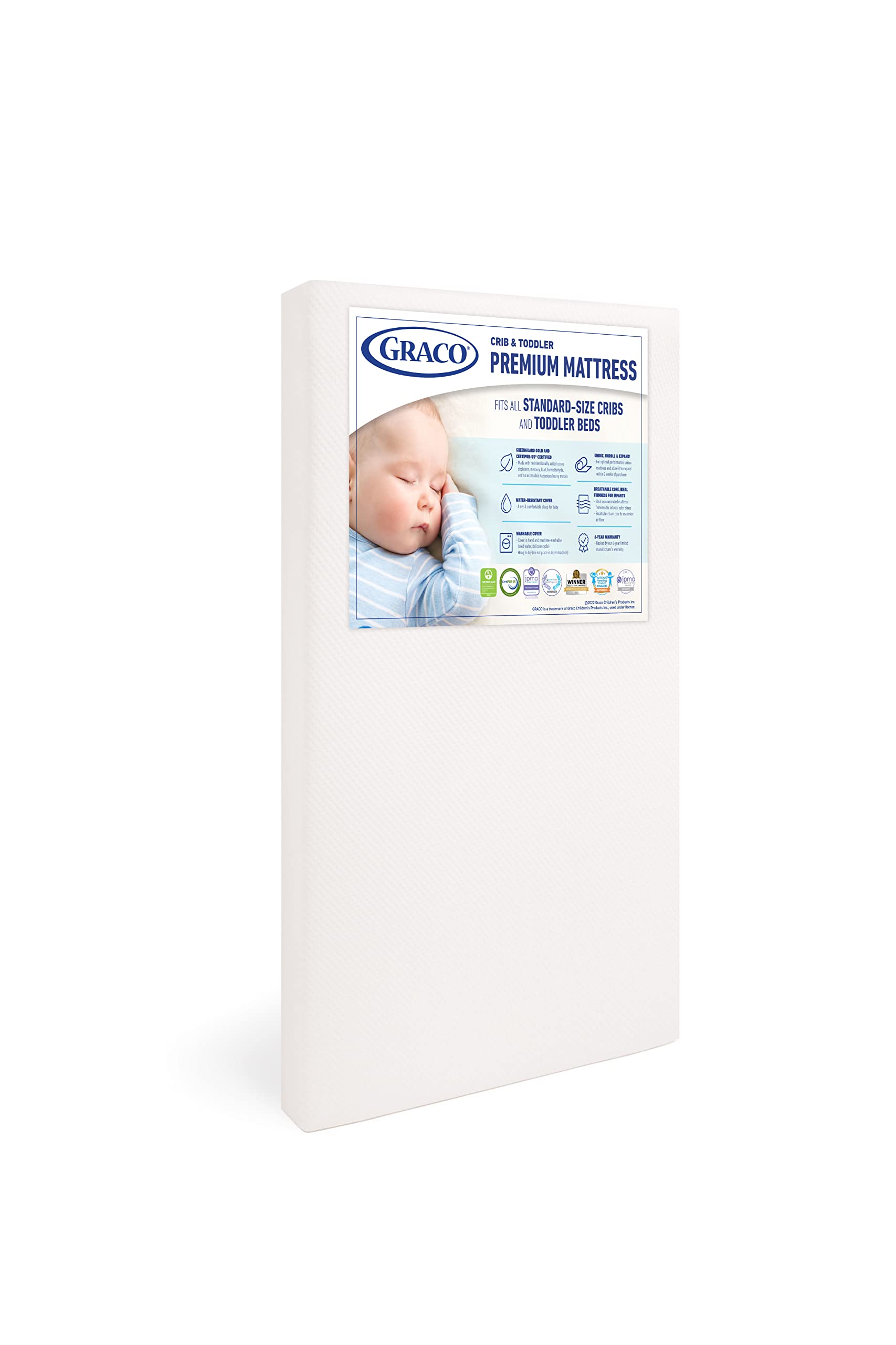 Graco Benton 5-in-1 Convertible Crib with Premium Foam Mattress for Baby & Toddler - White Nursery Furniture for Newborns to Big Kids